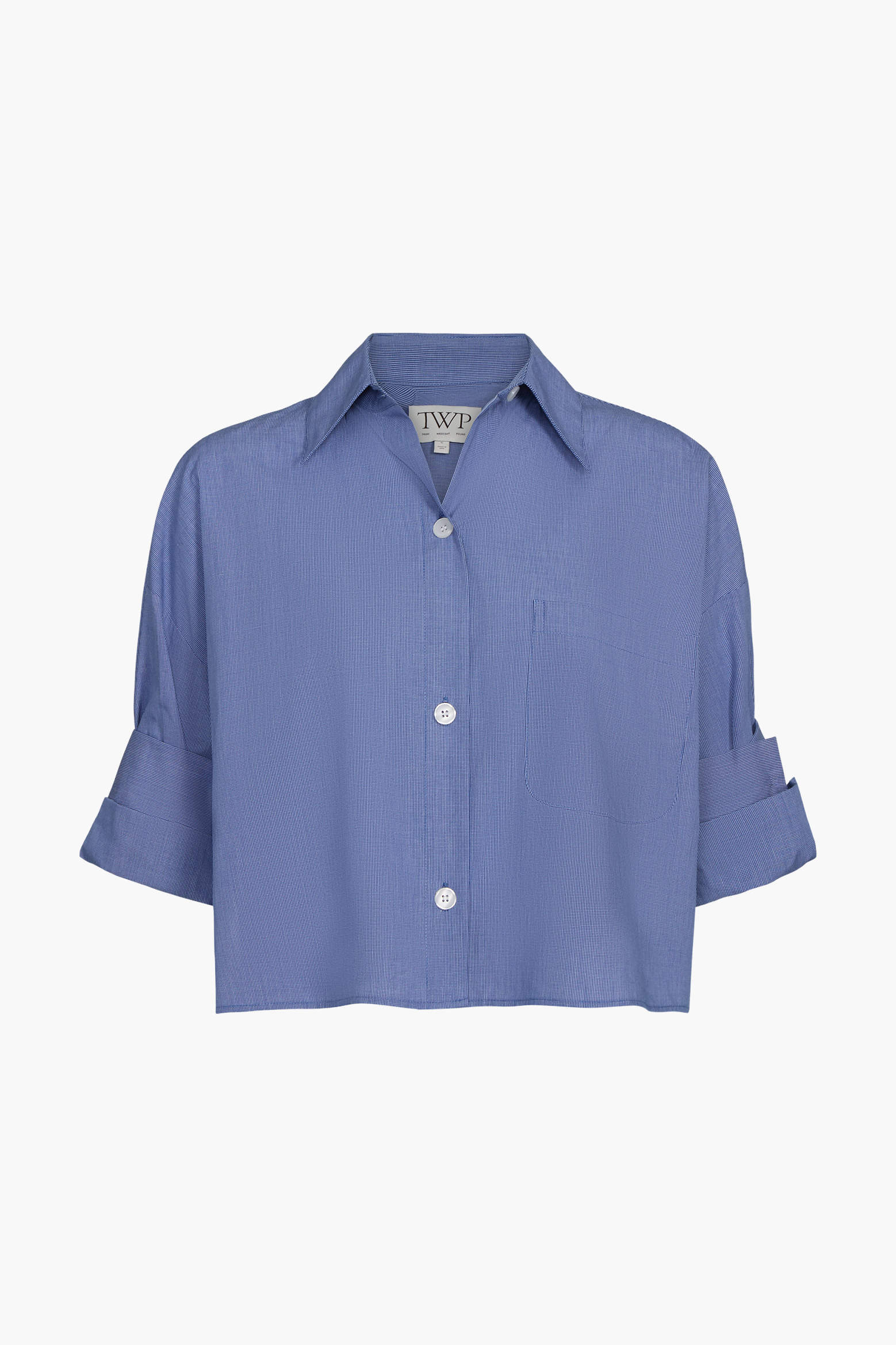 TWP NEXT EX SHIRT IN WHITE/NAVY | THE NEW TREND 