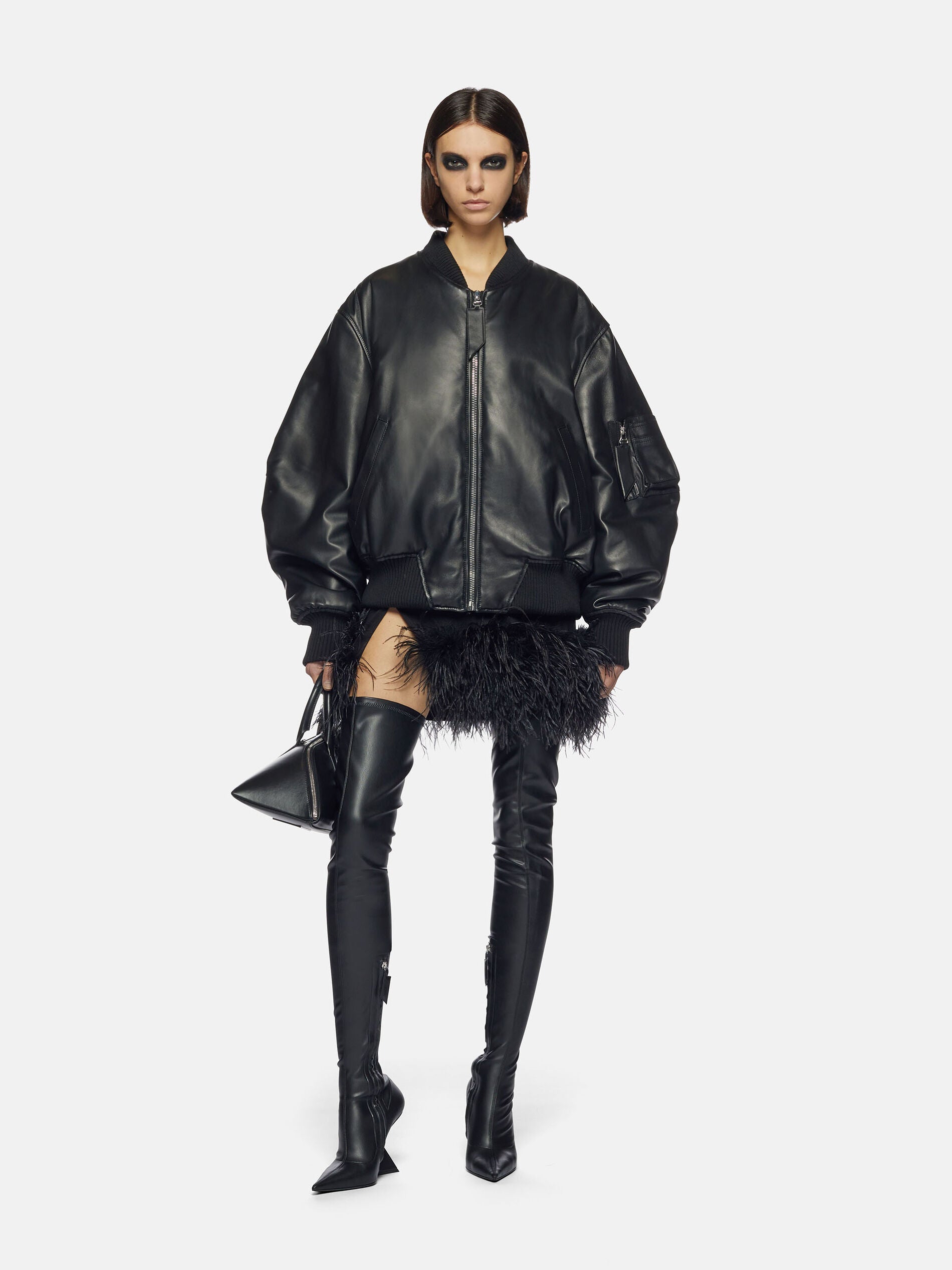 The Attico Anja Bomber in Black available at The New Trend Australia