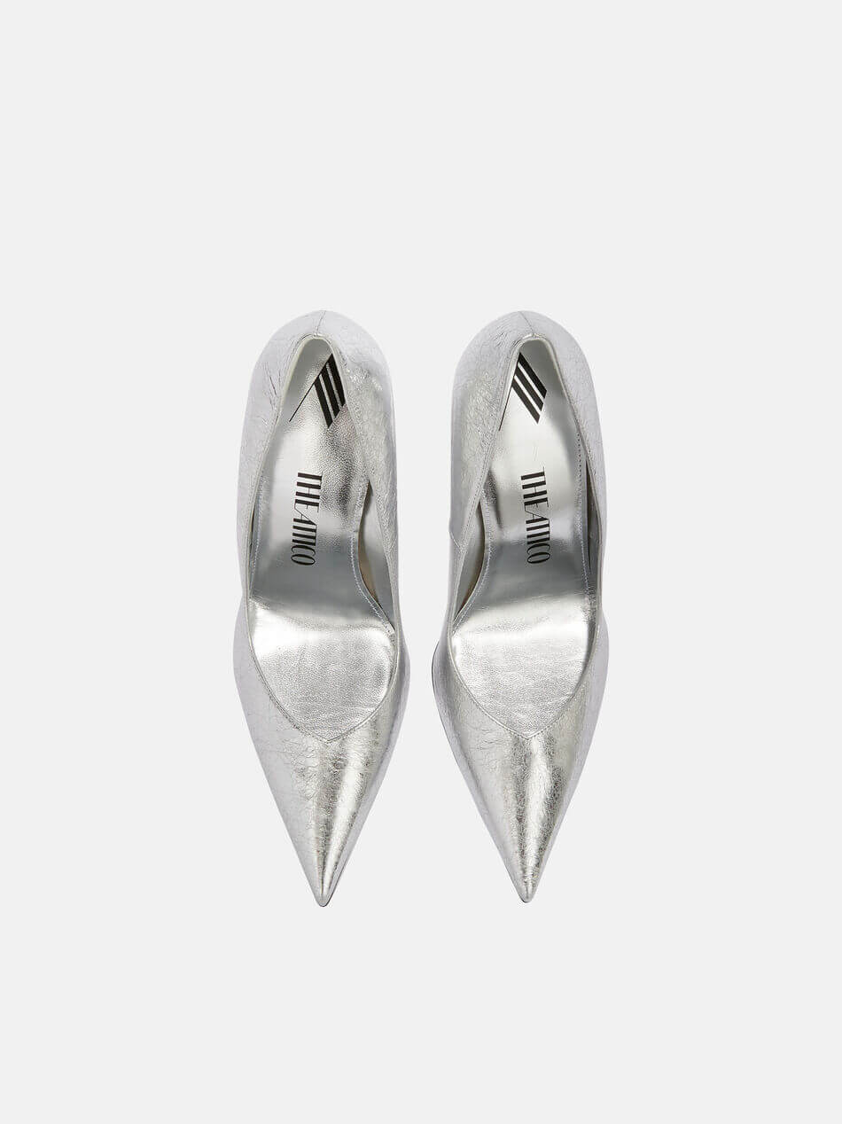 White and hot sale silver pumps