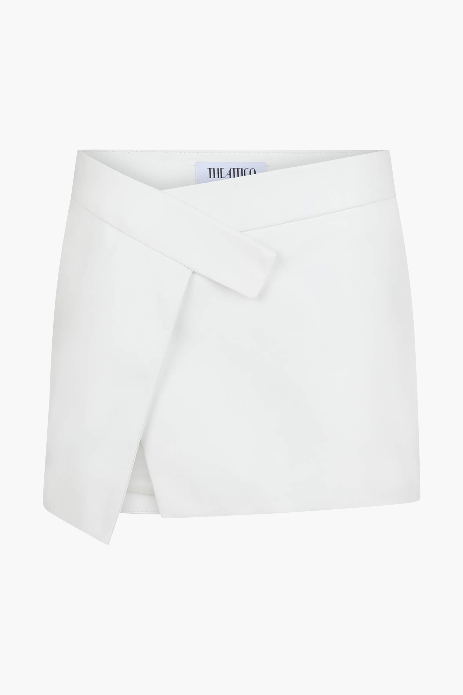 The Attico Cloe Mini Skirt in White Leather available at The New Trend