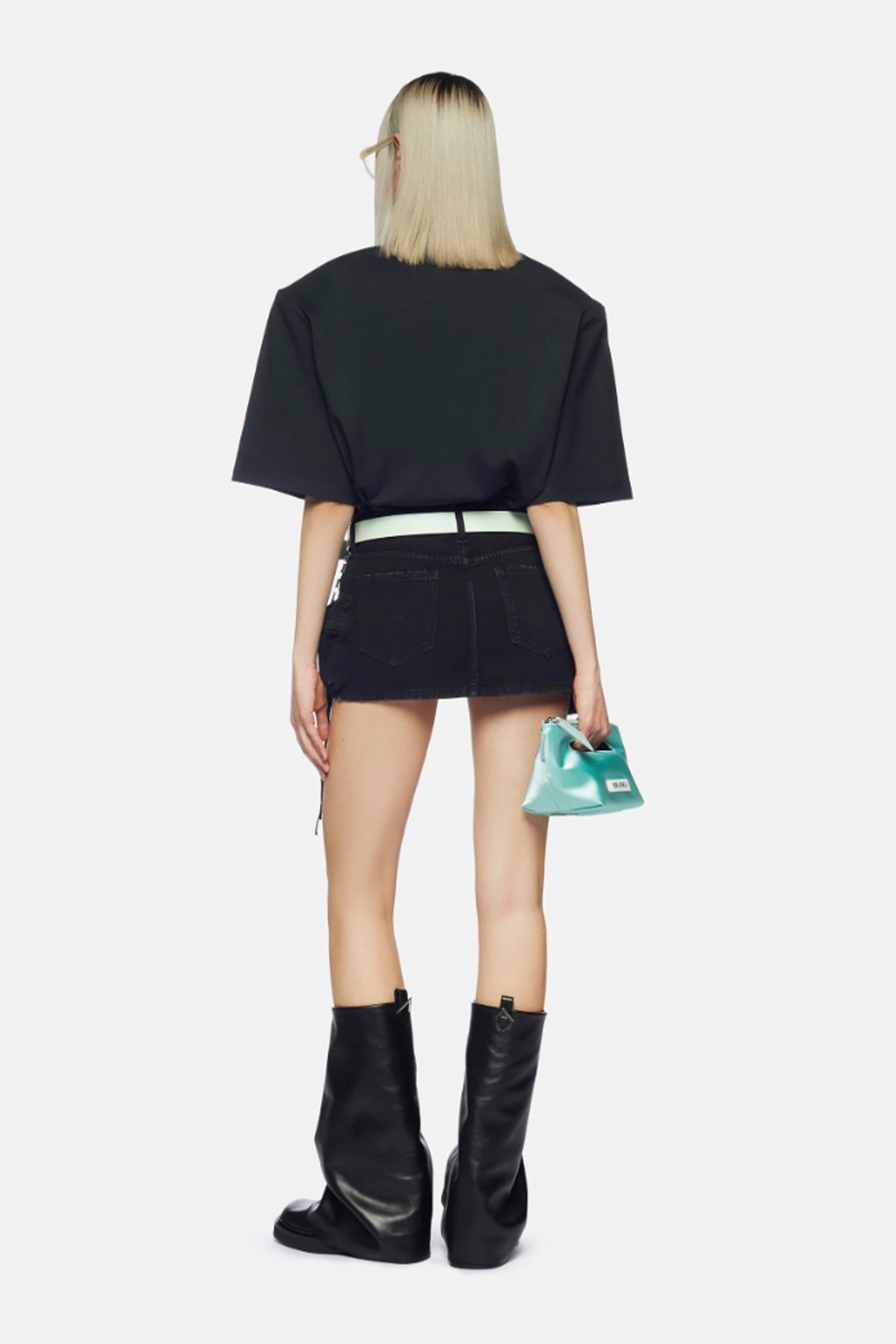 THE ATTICO Fay Mini Skirt in Black The New Trend