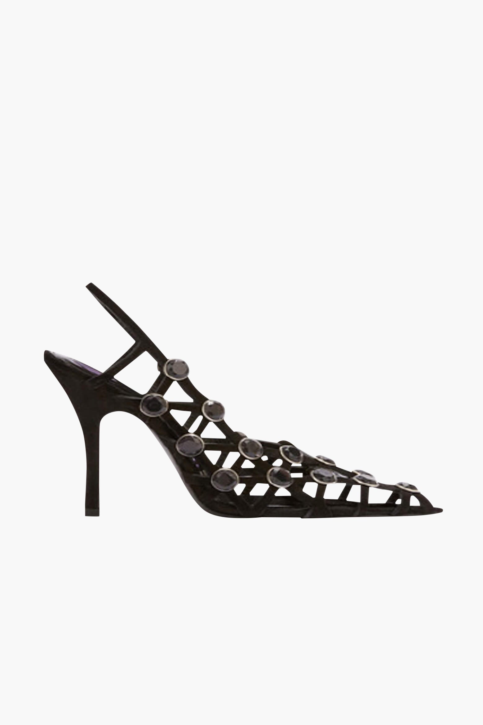 THE ATTICO Grid Slingback in Black The New Trend