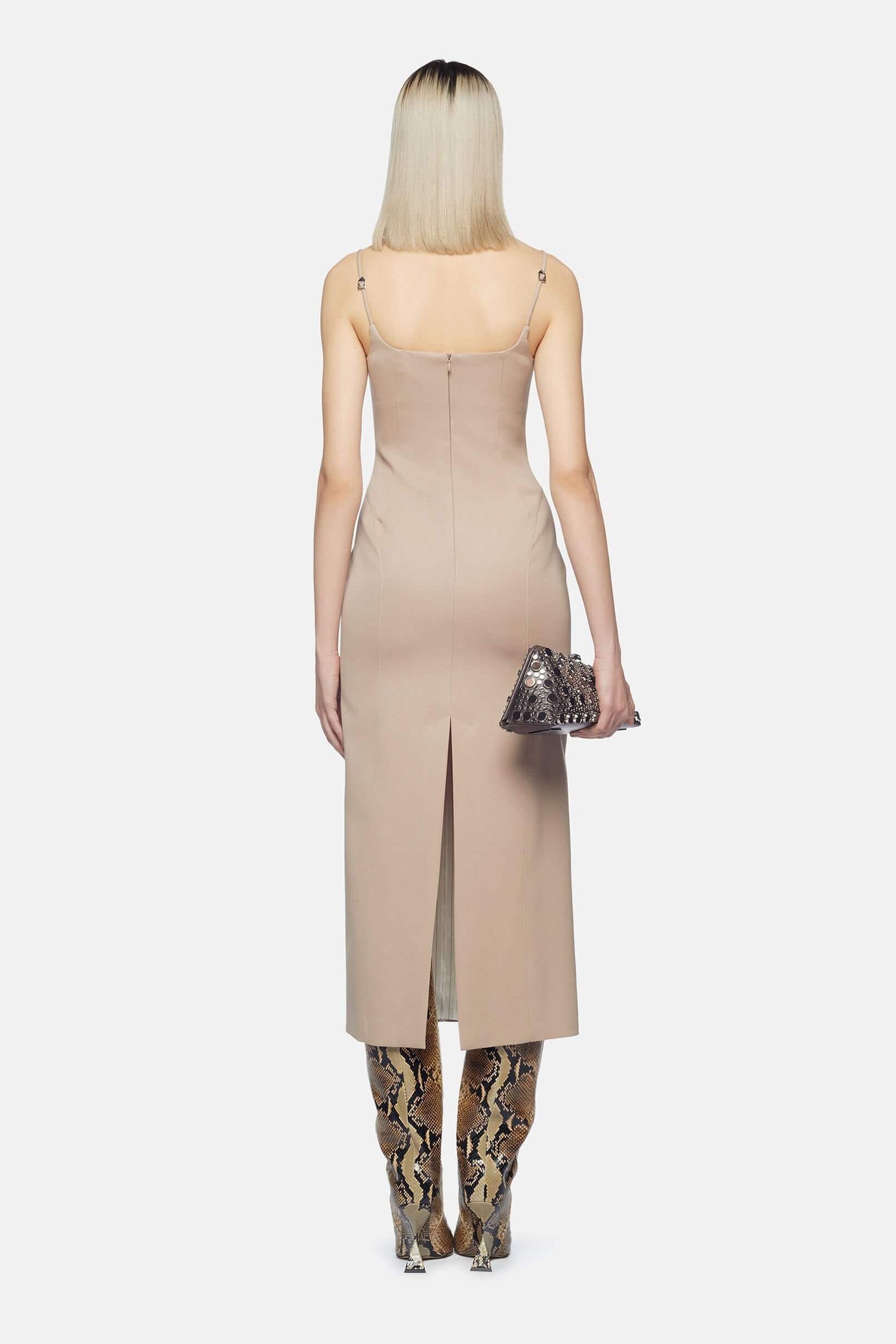 The Attico Midi Dress in Beige available at The New Trend Australia