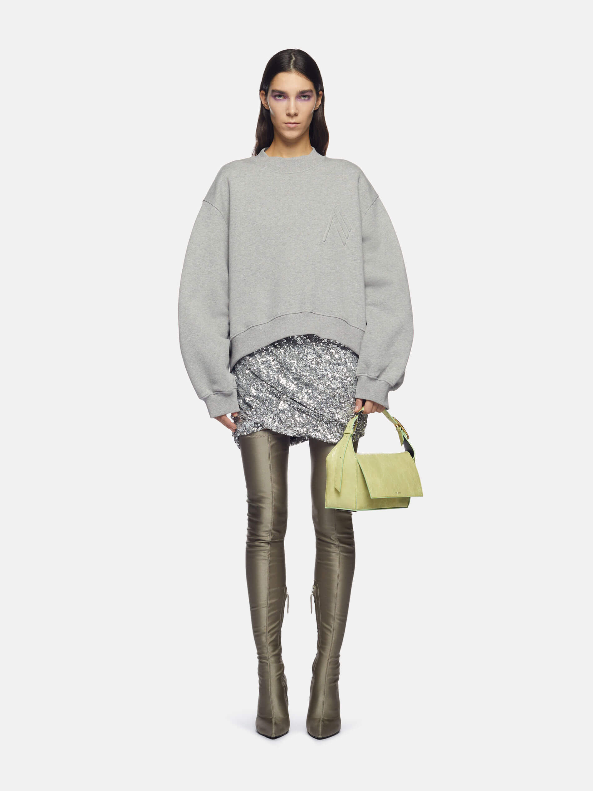 The Attico Sweatshirt in Melange Grey available at TNT The New Trend Australia.