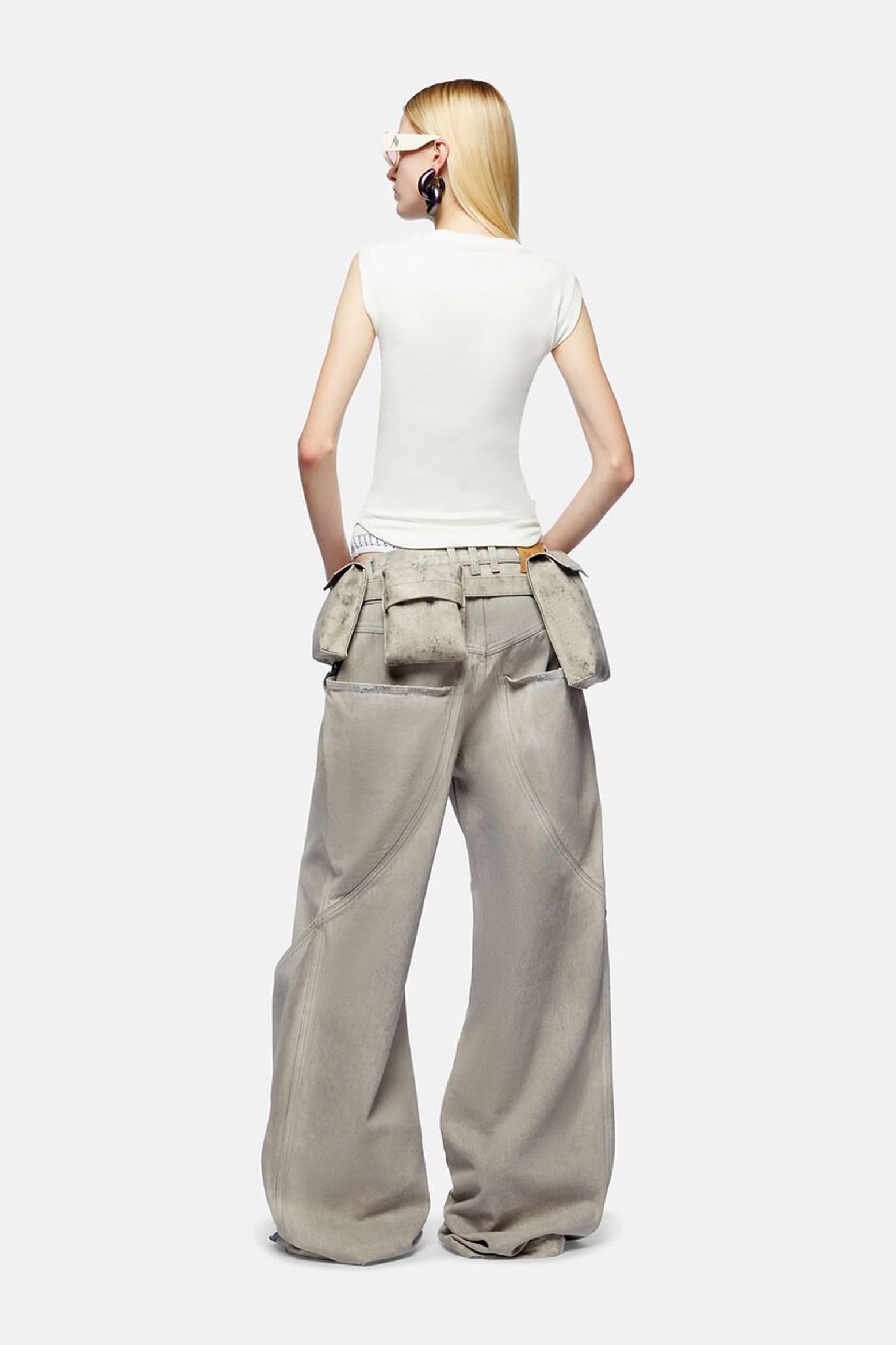 デニム・ジーパン THE ATTICO VINTAGE LONG TROUSERS THE ATTICO Vintage Grey Long Pants | The New Trend