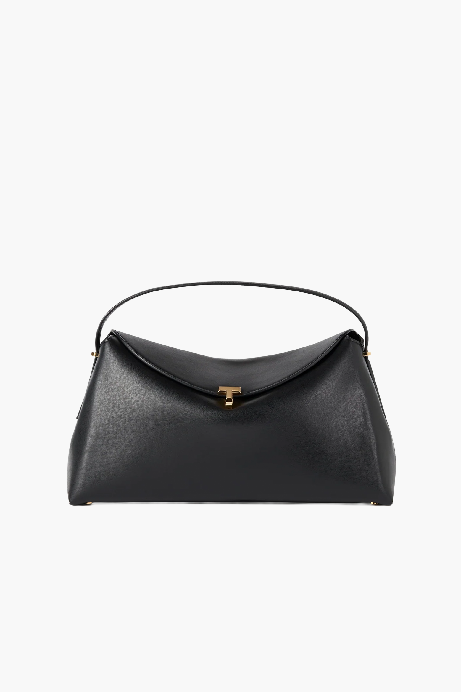 TOTEME T-LOCK LEATHER TOP HANDLE IN BLACK | THE NEW TREND