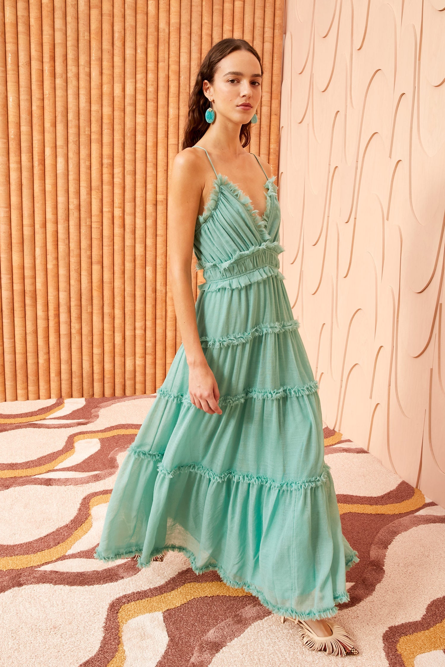 The Ulla Johnson Shyla Gown in Sea Glass available at The New Trend Australia