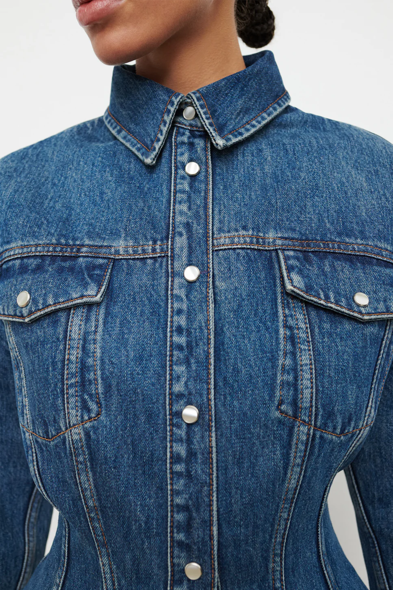 WARDROBE.NYC DENIM CONTOUR JACKET IN INDIGO | THE NEW TREND