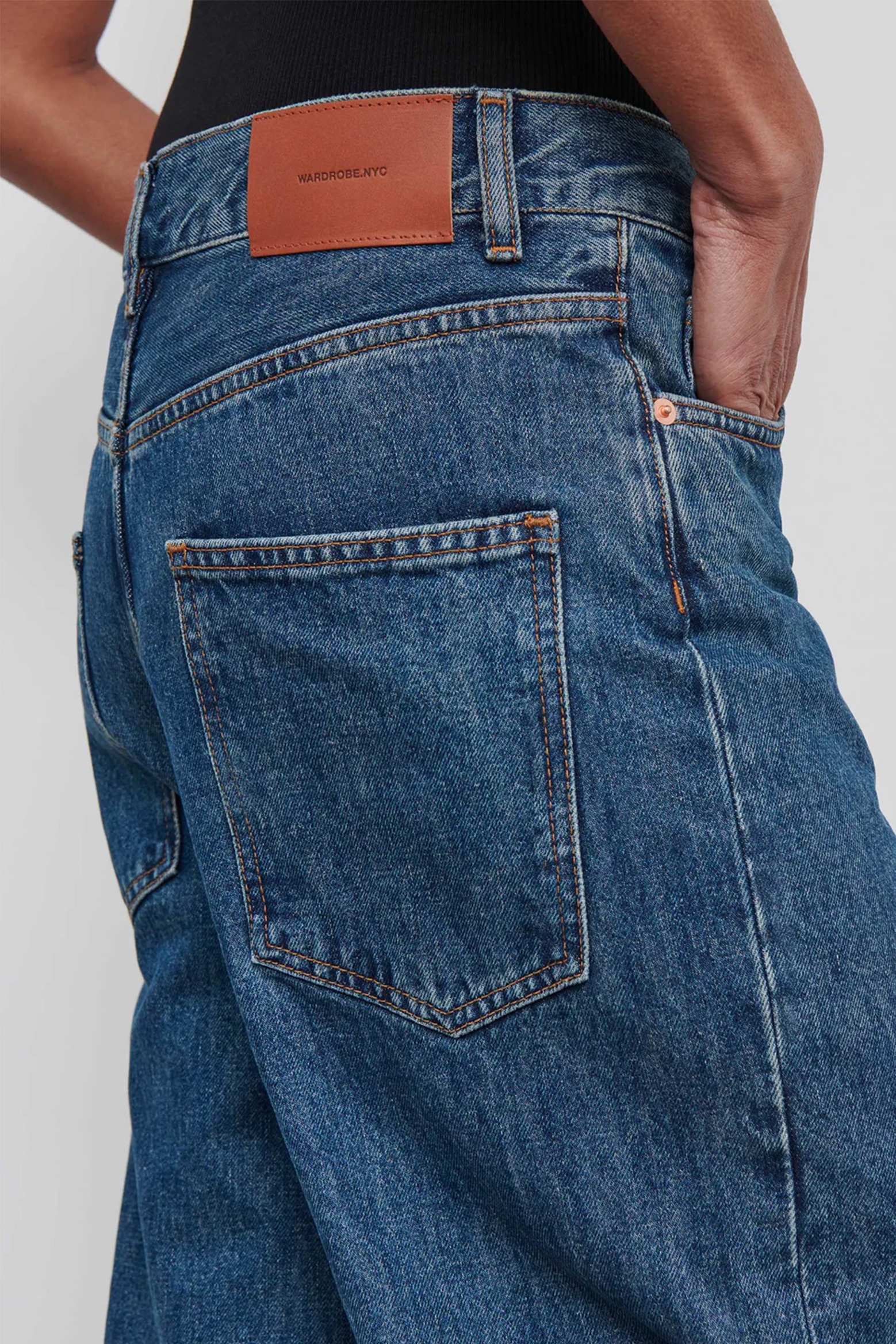 WARDROBE.NYC DENIM LOW RISE JEAN IN INDIGO | THE NEW TREND