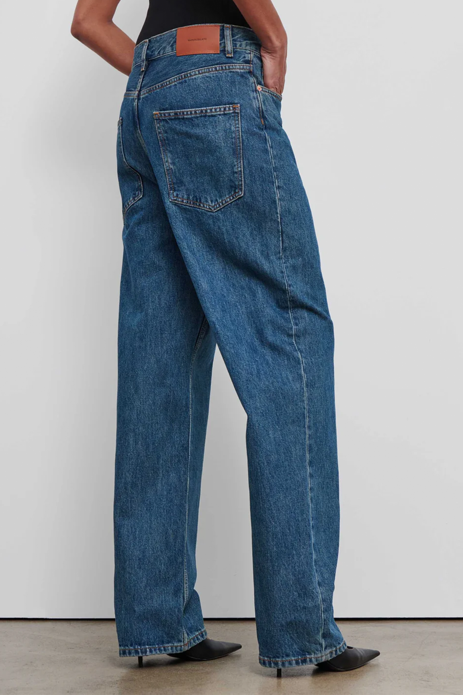 WARDROBE.NYC DENIM LOW RISE JEAN IN INDIGO | THE NEW TREND