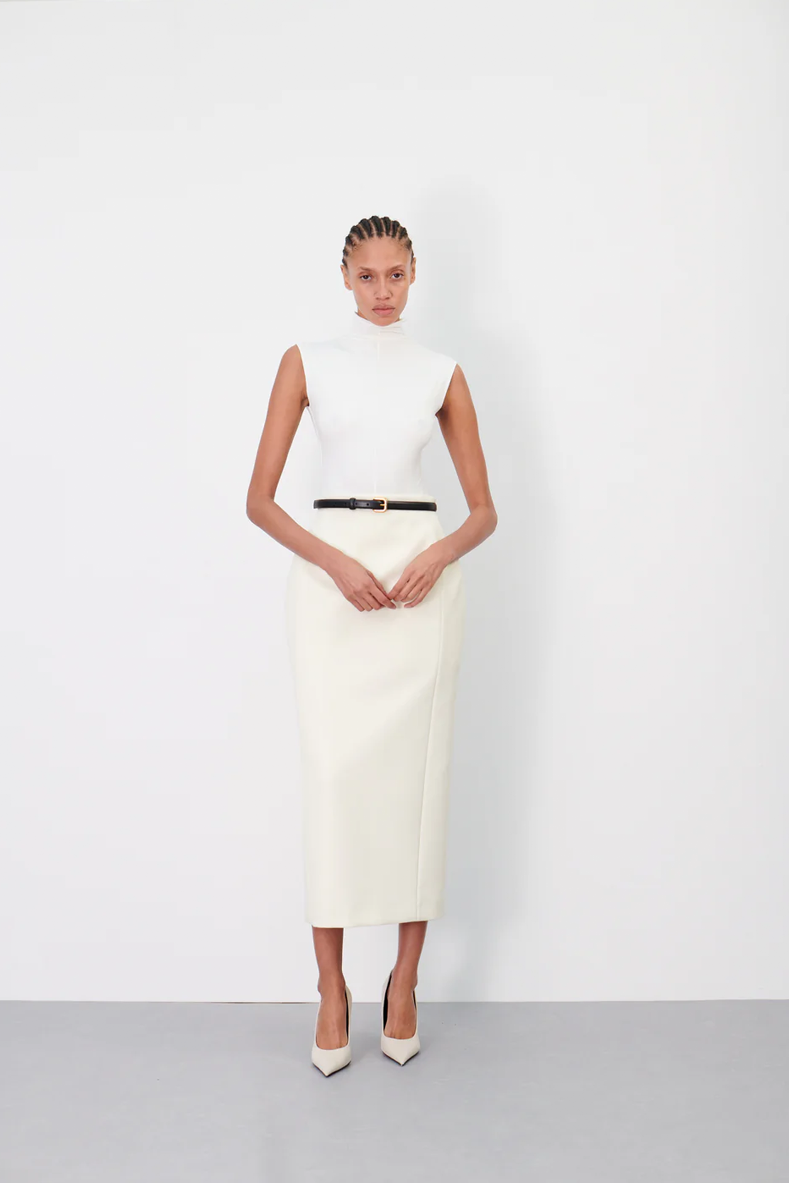 WARDROBE.NYC RHW SLEEVELESS BODYSUIT IN IVORY | THE NEW TREND