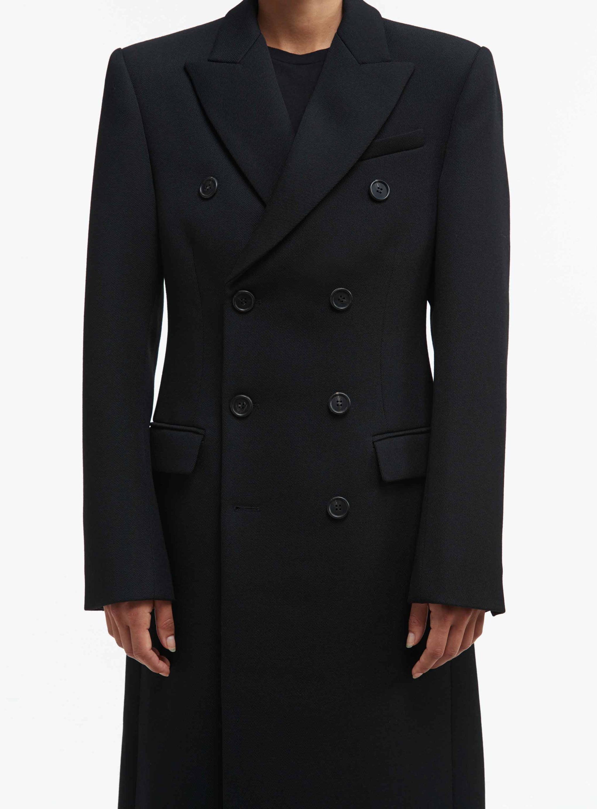 The Wardrobe NYC Double Breasted Coat in Black available at The New Trend Australia