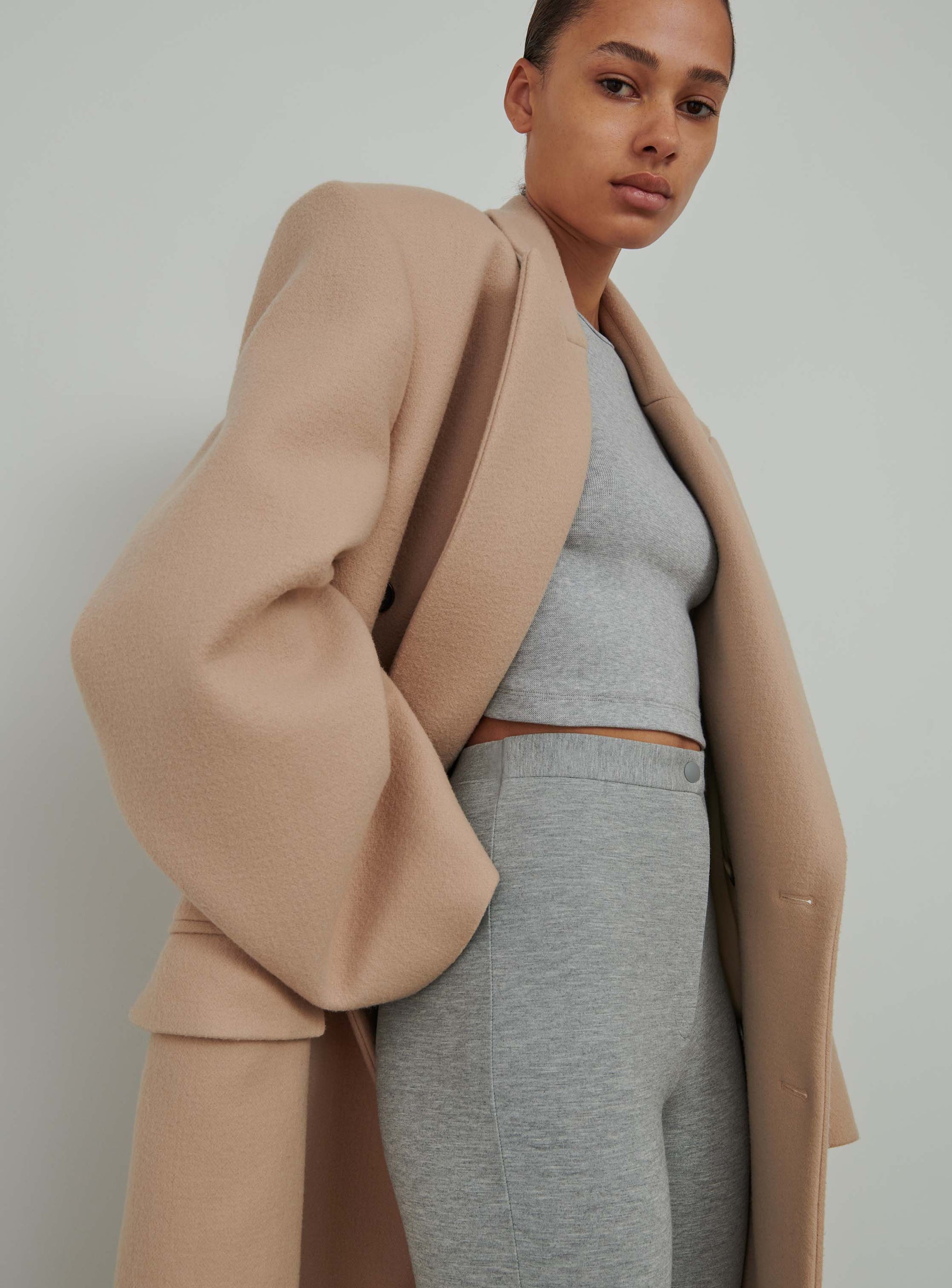 The Wardrobe NYC HB Coat in Biscuit available at The New Trend Australia