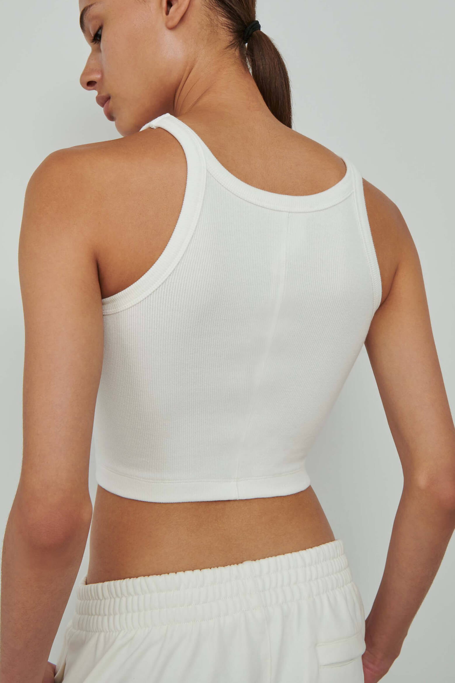 The Wardrobe NYC HB Ribbed Tank in Off White available at The New Trend Australia