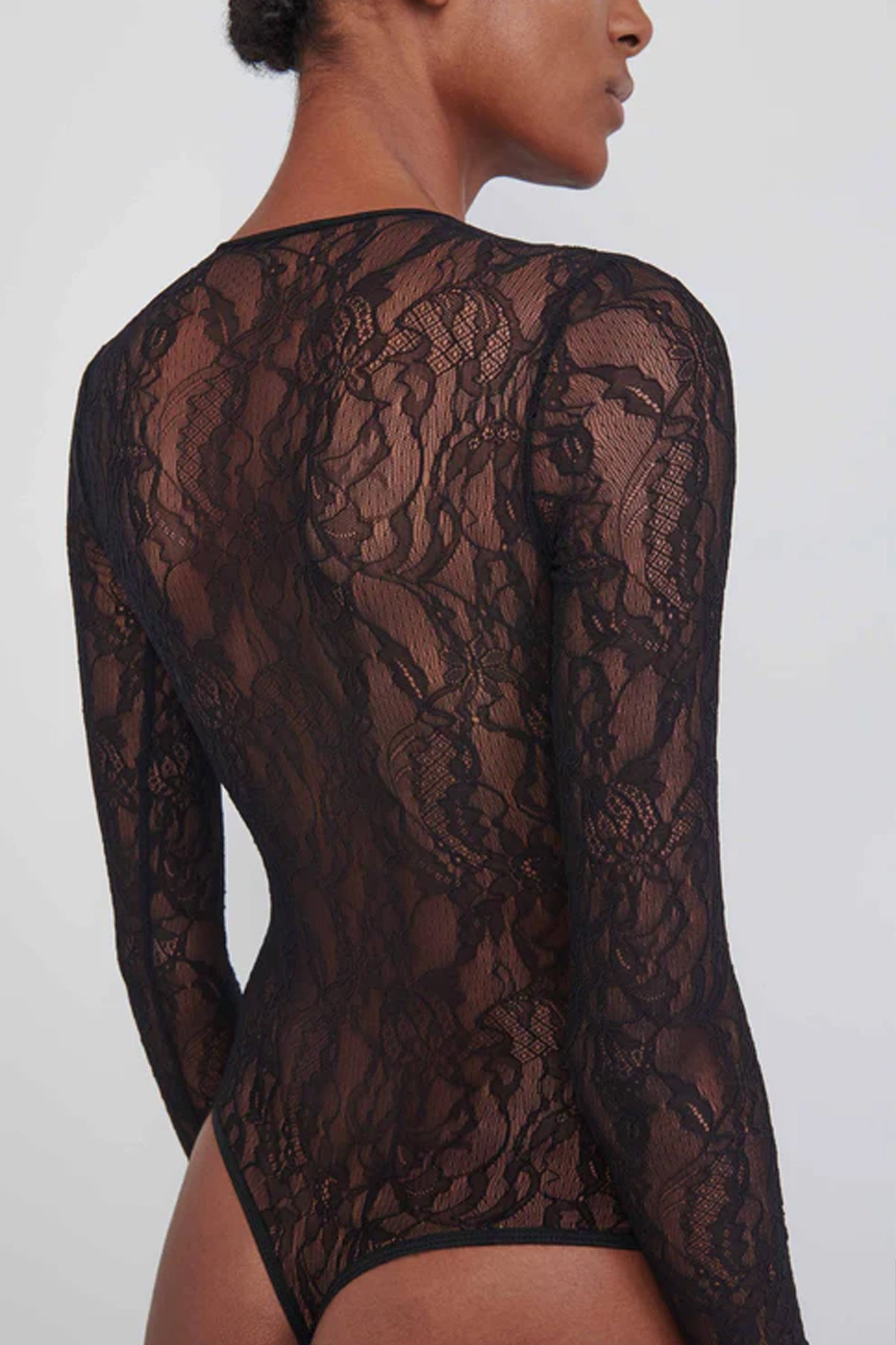 The Wardrobe NYC Lace Bodysuit in Black available at The New Trend Australia