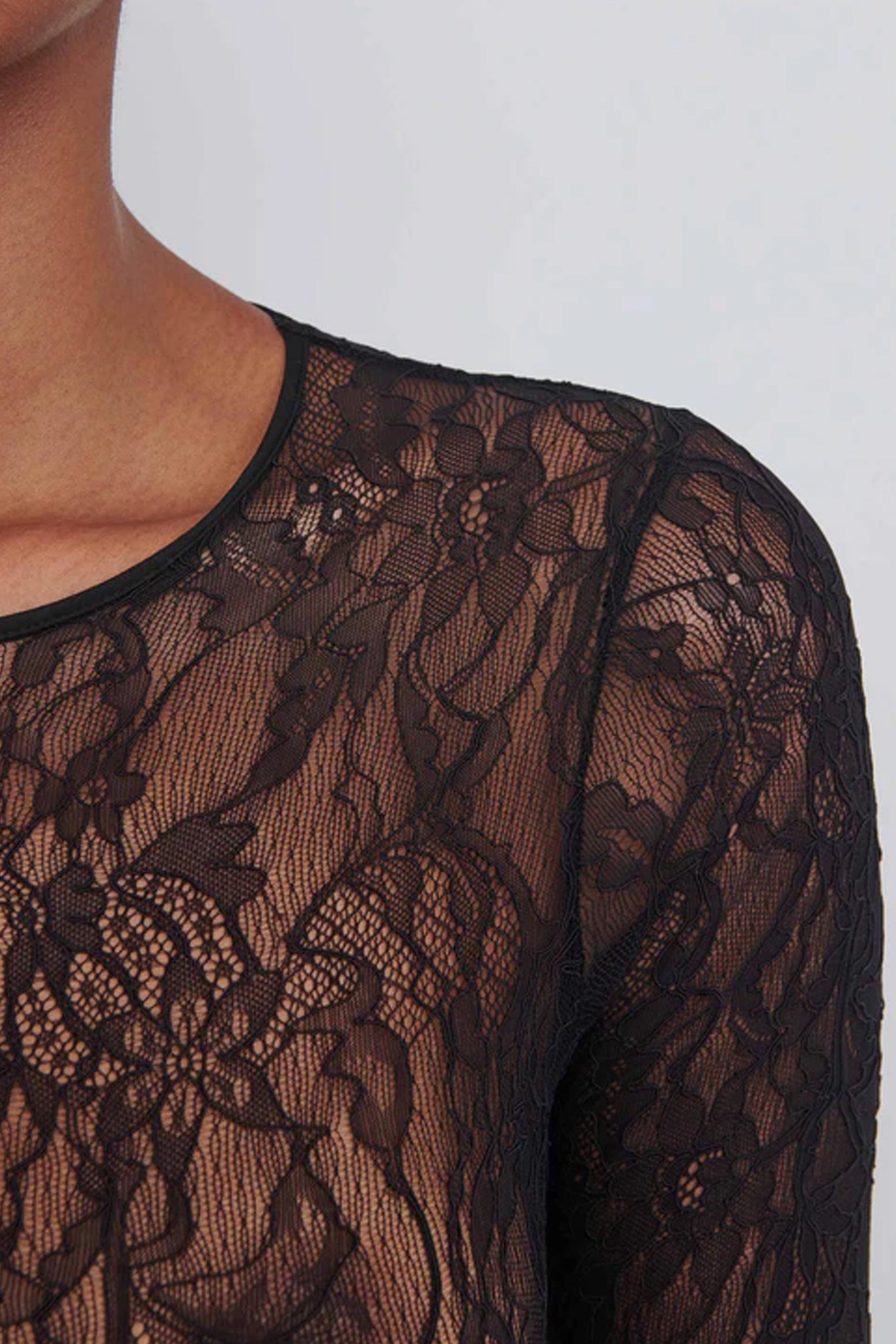 The Wardrobe NYC Lace Bodysuit in Black available at The New Trend Australia