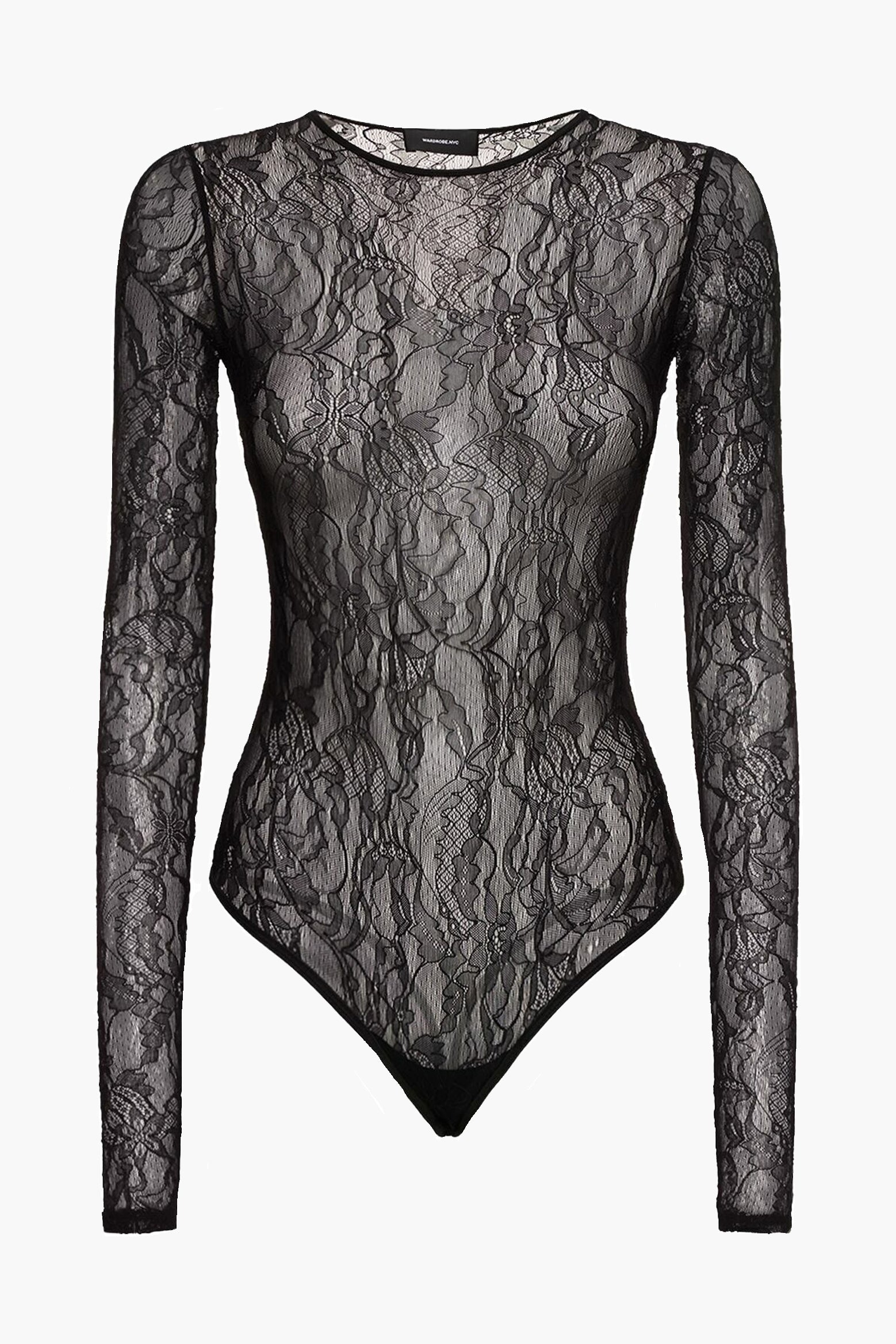 The Wardrobe NYC Lace Bodysuit in Black available at The New Trend Australia