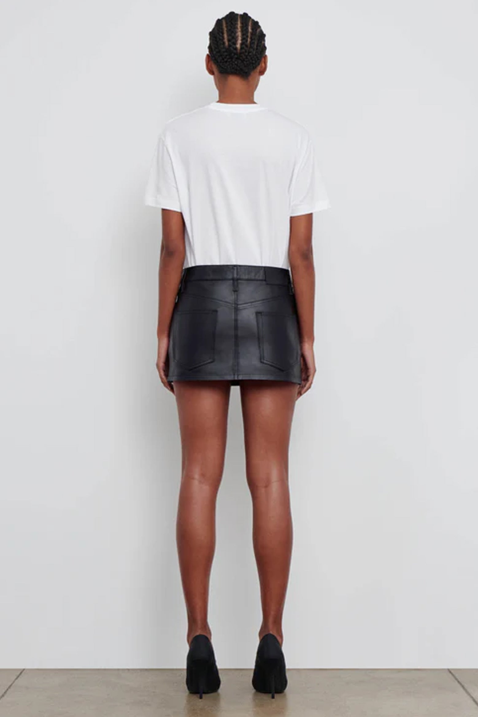 The Wardrobe NYC Leather Micro Mini Skirt in Black available at The New Trend Australia