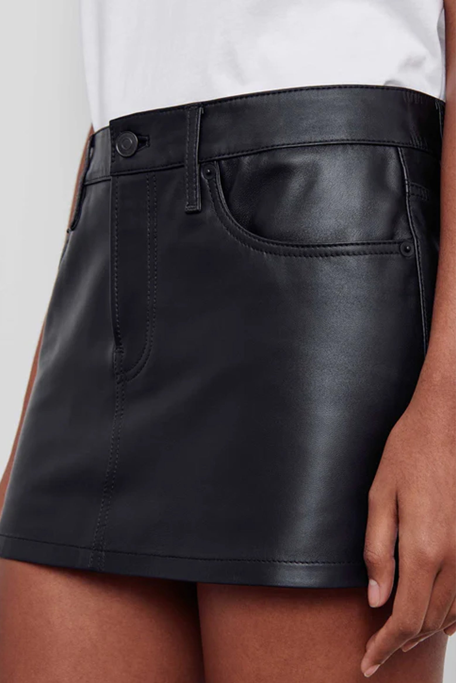 The Wardrobe NYC Leather Micro Mini Skirt in Black available at The New Trend Australia