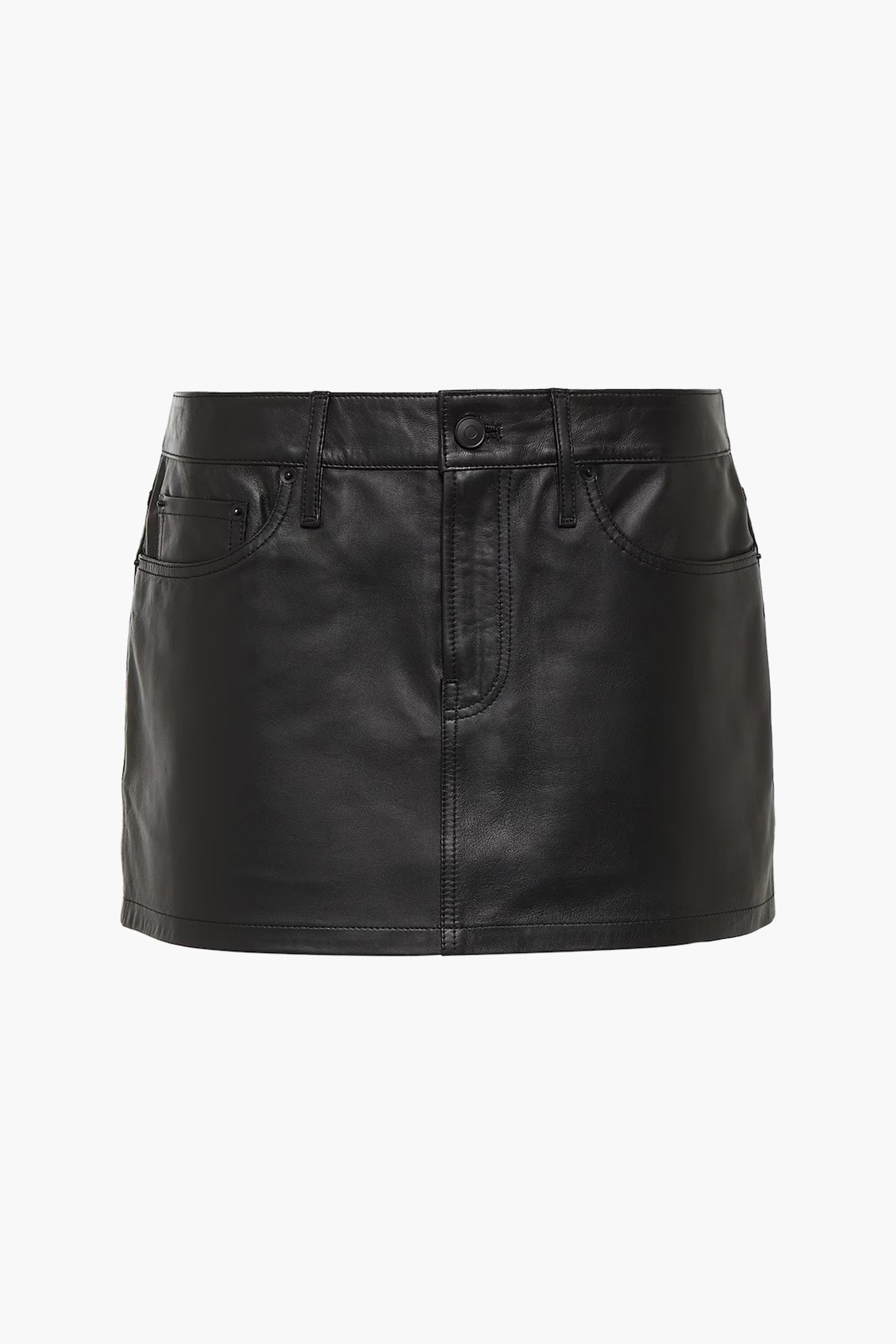 The Wardrobe NYC Leather Micro Mini Skirt in Black available at The New Trend Australia