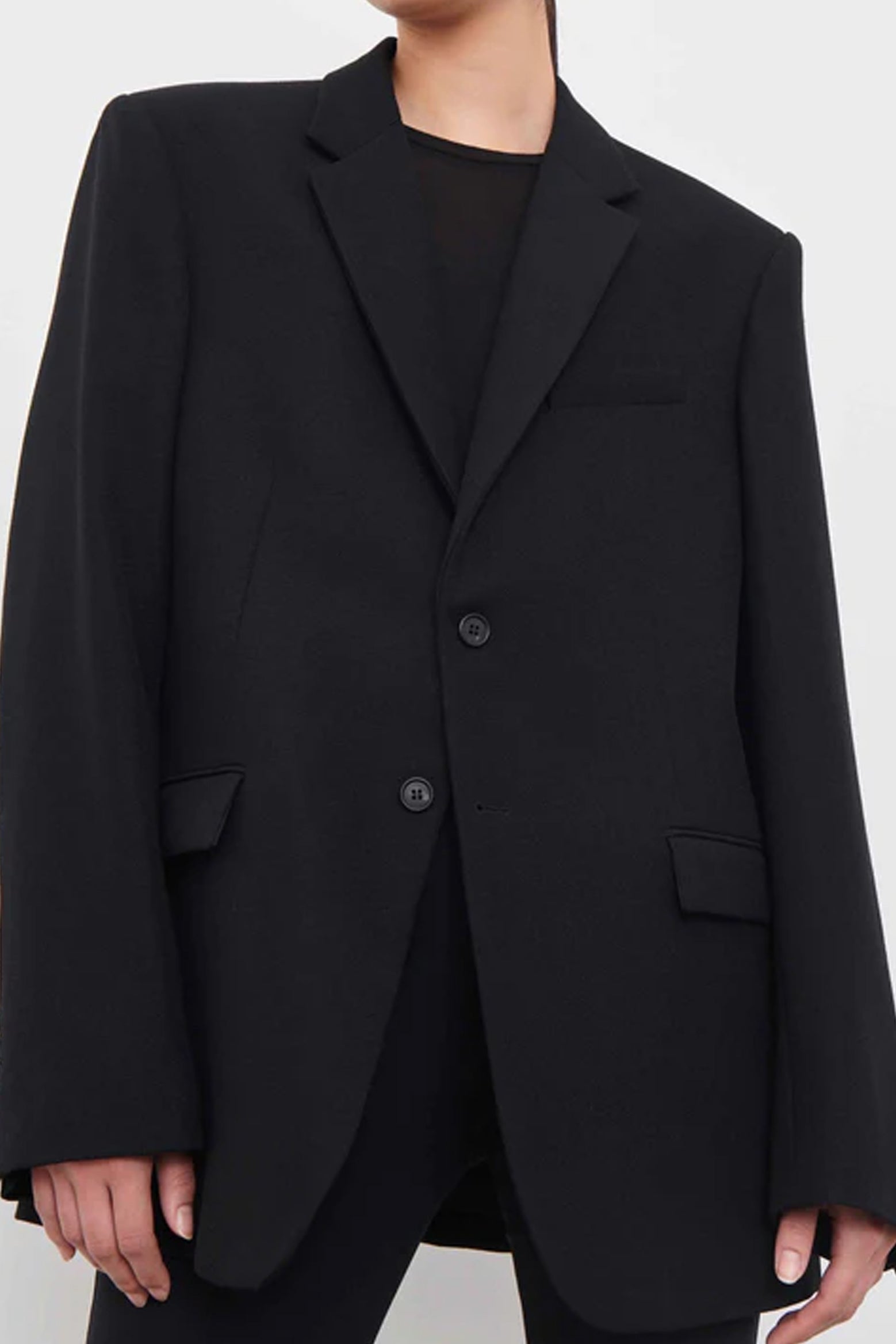 The Wardrobe NYC Oversize Single Breasted Blazer in Black available at The New Trend Australia