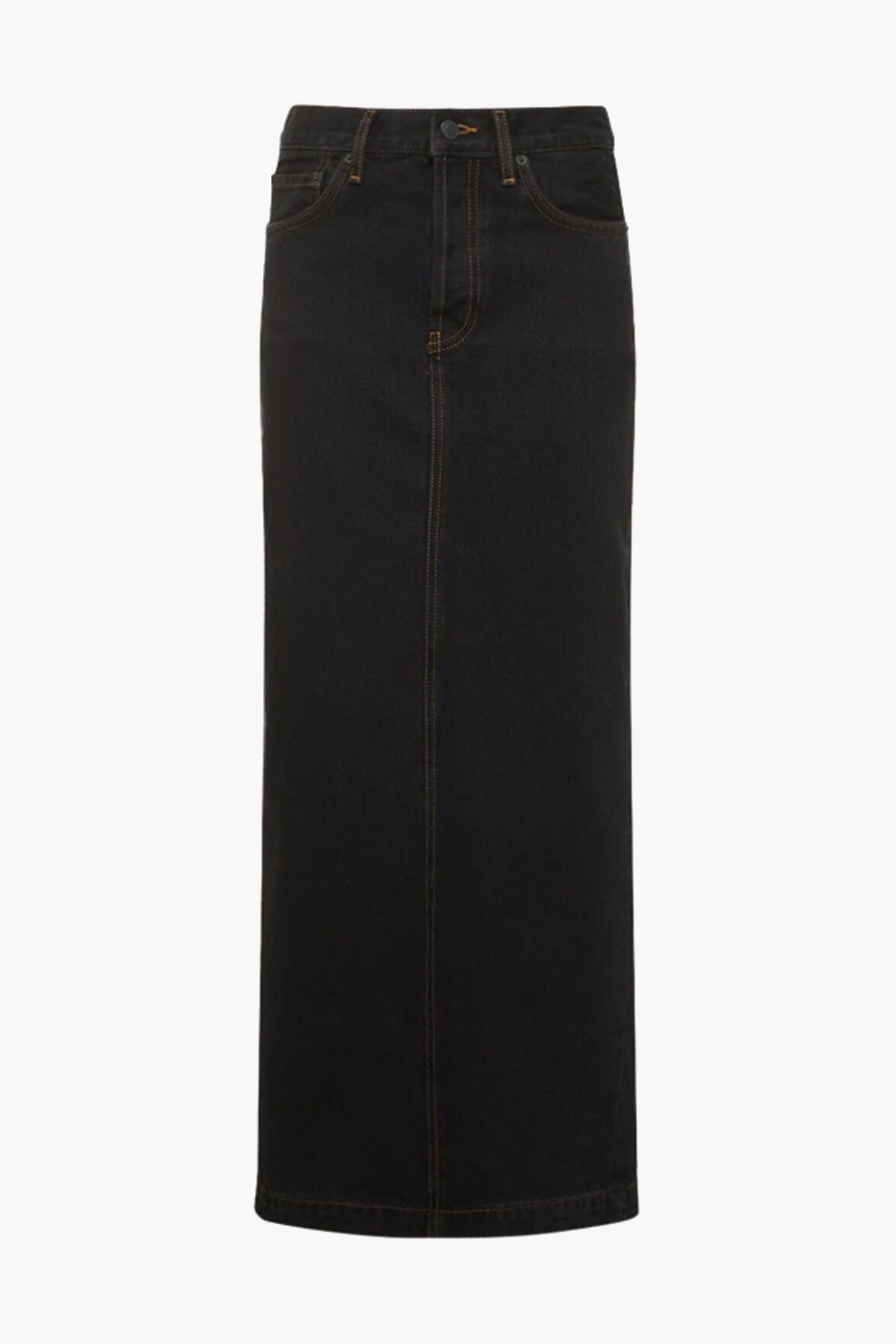 The Wardrobe NYC Denim Column Skirt in Black available at The New Trend Australia