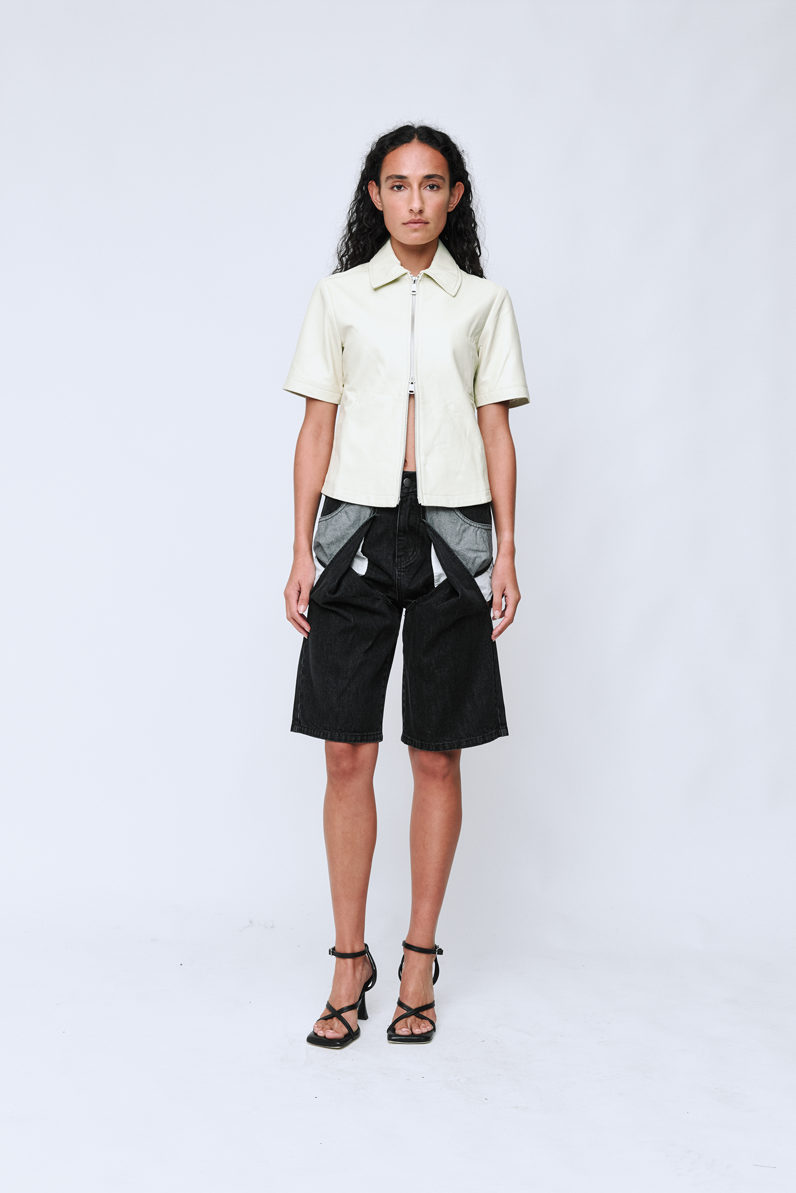 WYNN HAMLYN LEATHER ANDIE TOP IN CREAM | THE NEW TREND