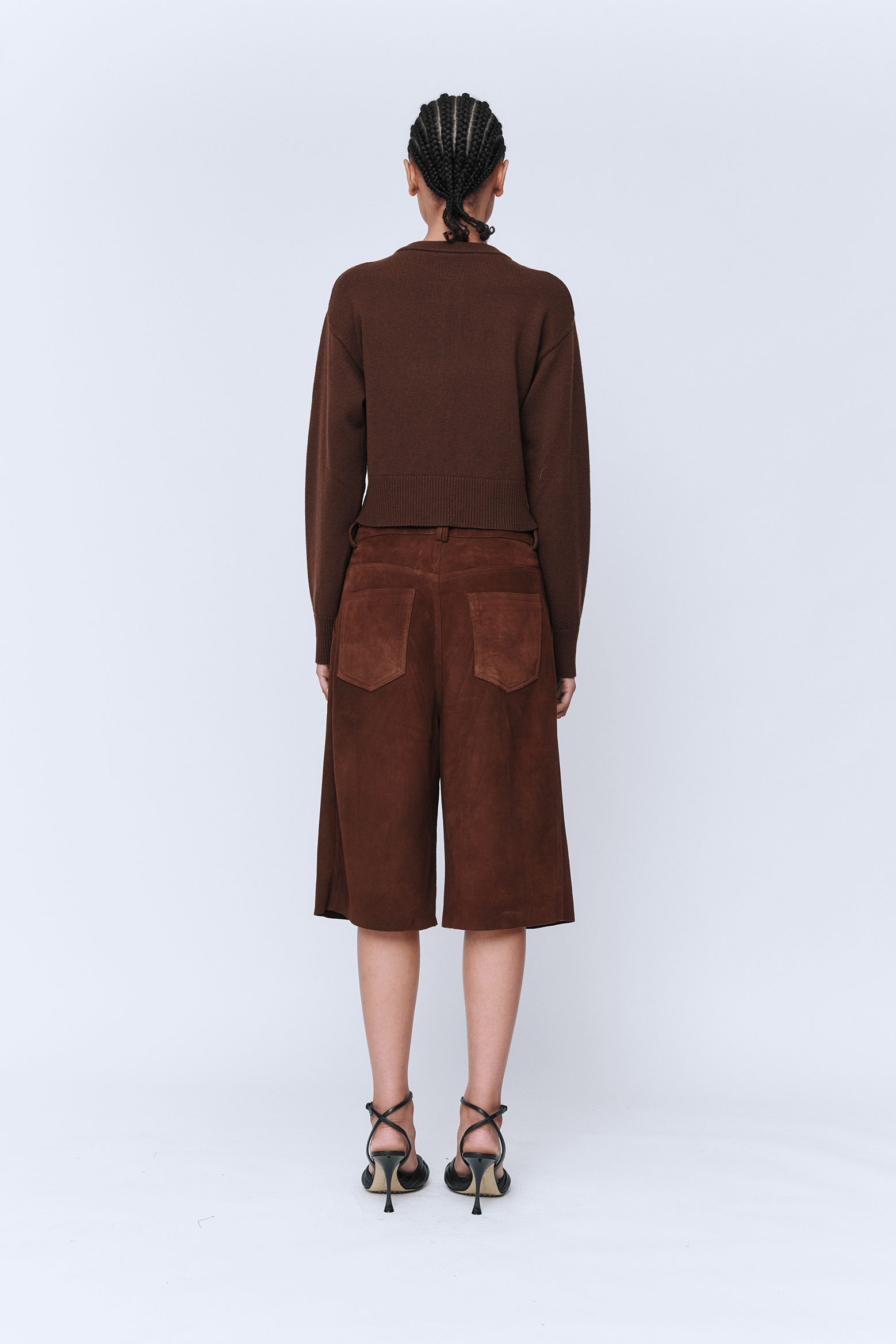 WYNN HAMLYN PANSY FLOWER CARDIGAN IN CHOCOLATE BROWN | THE NEW TREND