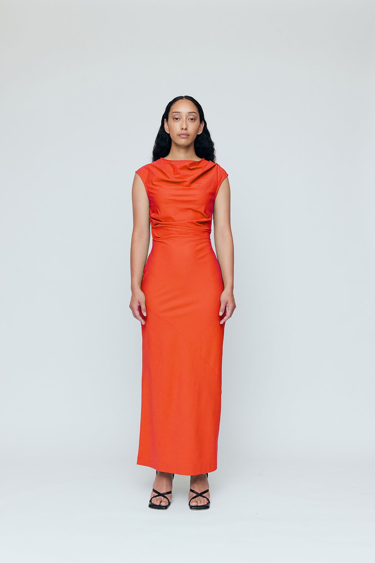 Wynn Hamlyn Rina Maxi Dress in Tangerine | The New Trend