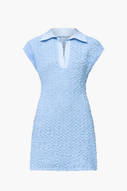 WYNN HAMLYN SERENA SHIRRED MINI DRESS IN ICY BLUE | THE NEW TREND The New Trend WYNN HAMLYN SERENA SHIRRED MINI DRESS IN ICY BLUE | THE NEW TREND The New Trend