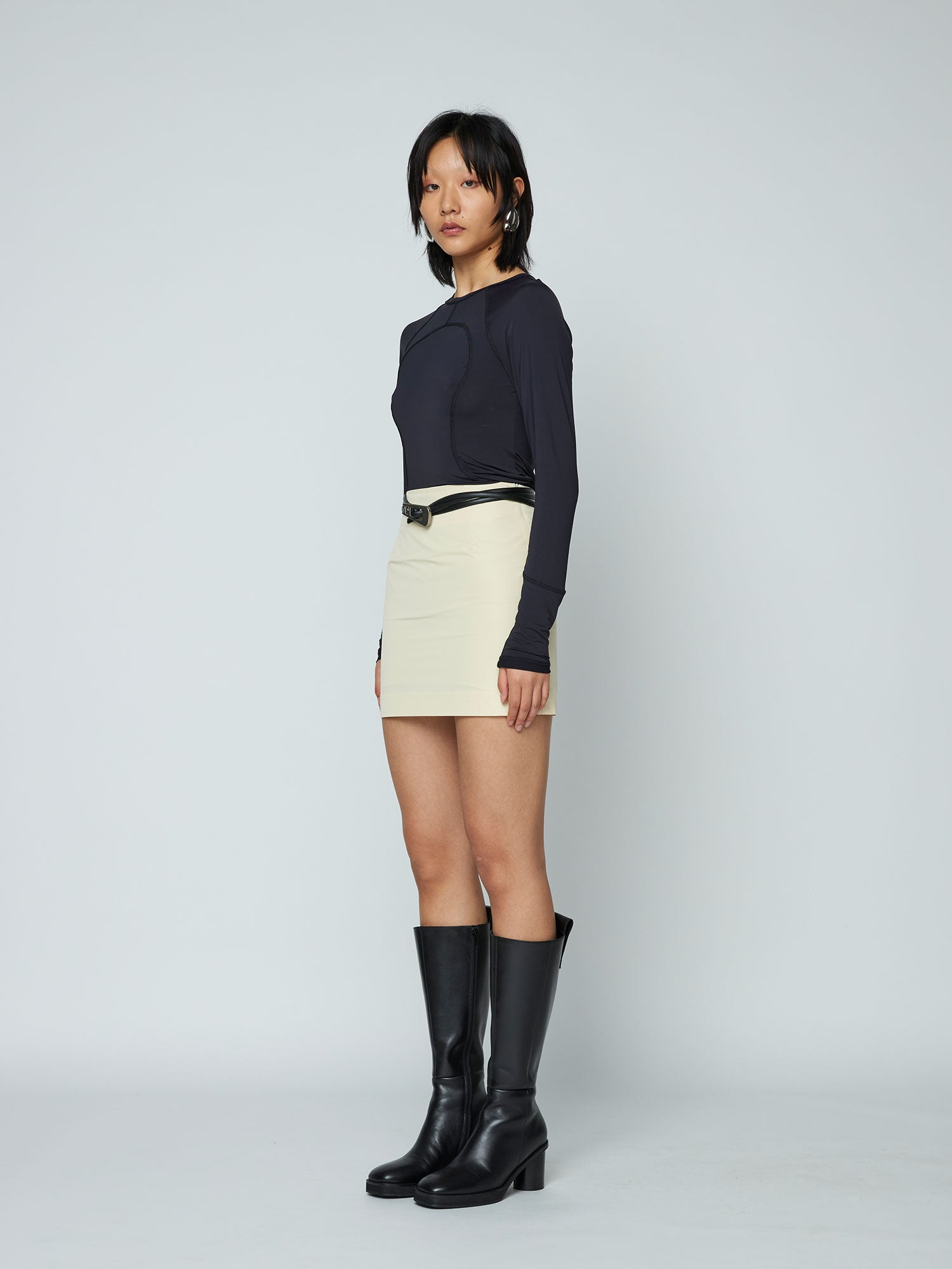 Wynn Hamlyn Sophia Mini Skirt in Bone available at The New Trend Australia.