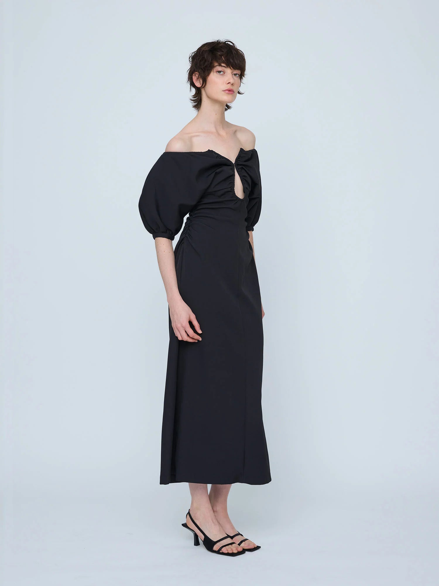 The Wynn Hamlyn Zoe Off Shoulder Dress in Black available at The New Trend Australia