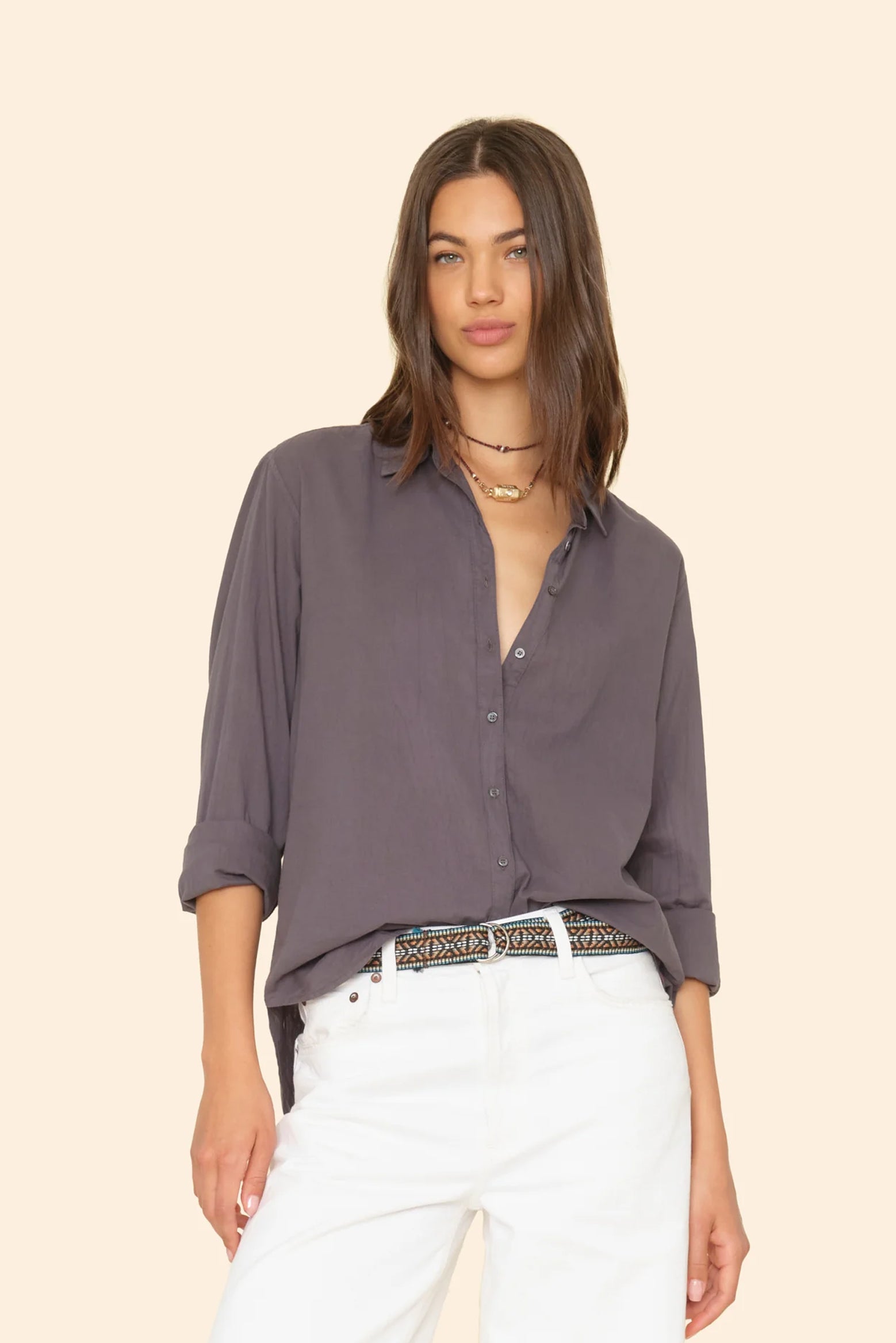 The Xirena Beau Shirt in Ash available at The New Trend Australia