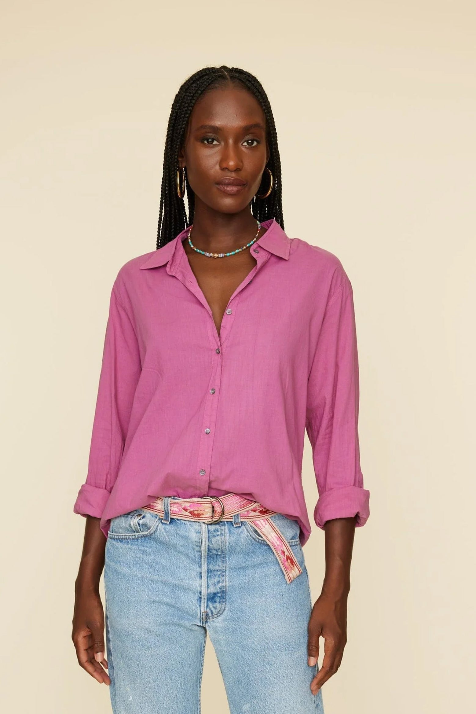 pink shirt with rose