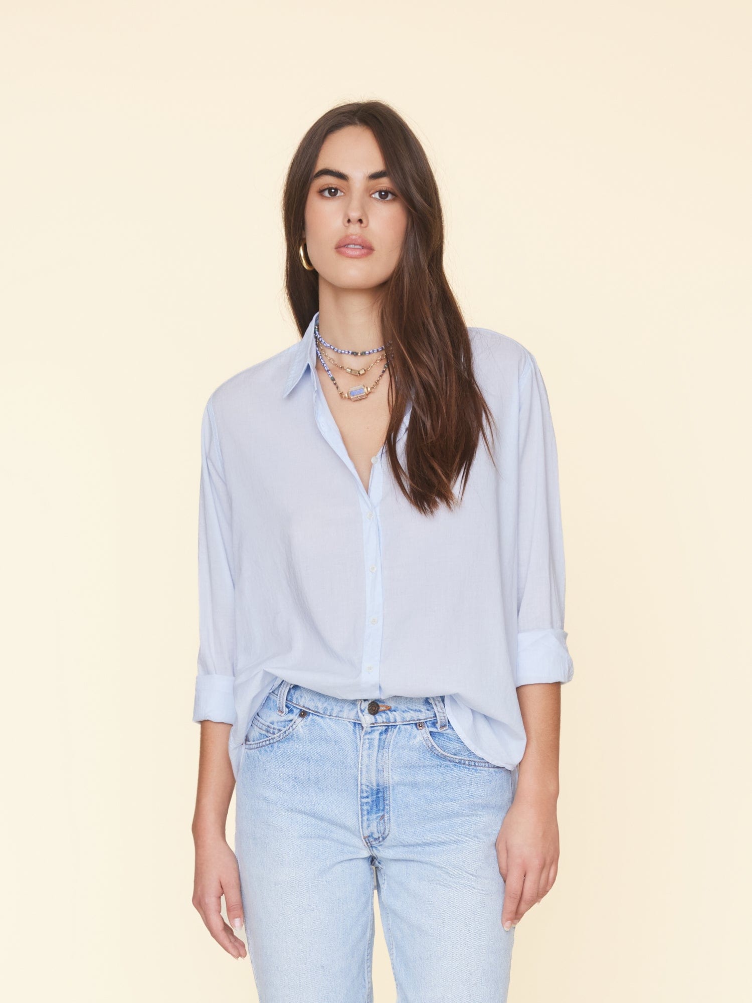 Xirena Beau Shirt in Skylight available at TNT The New Trend Australia.