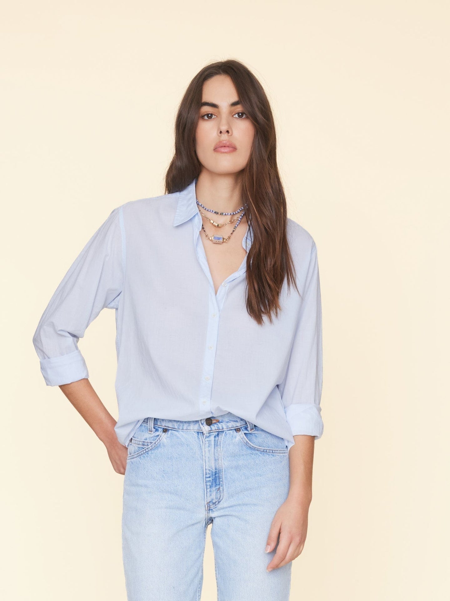 Xirena Beau Shirt in Skylight available at TNT The New Trend Australia.