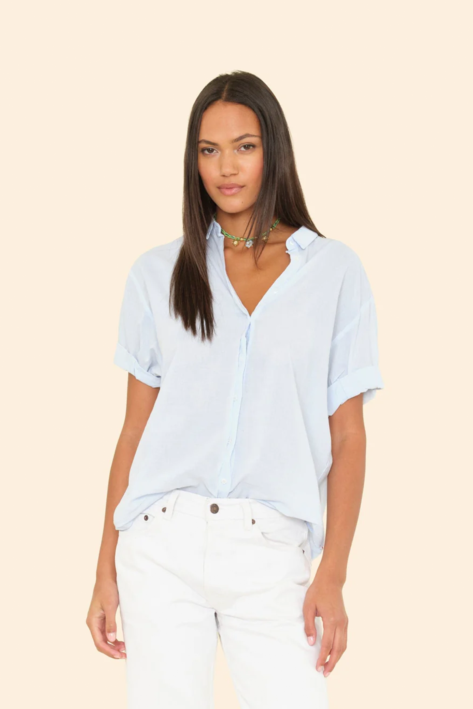 XÍRENA CHANNING SHIRT IN SKYLIGHT | THE NEW TREND