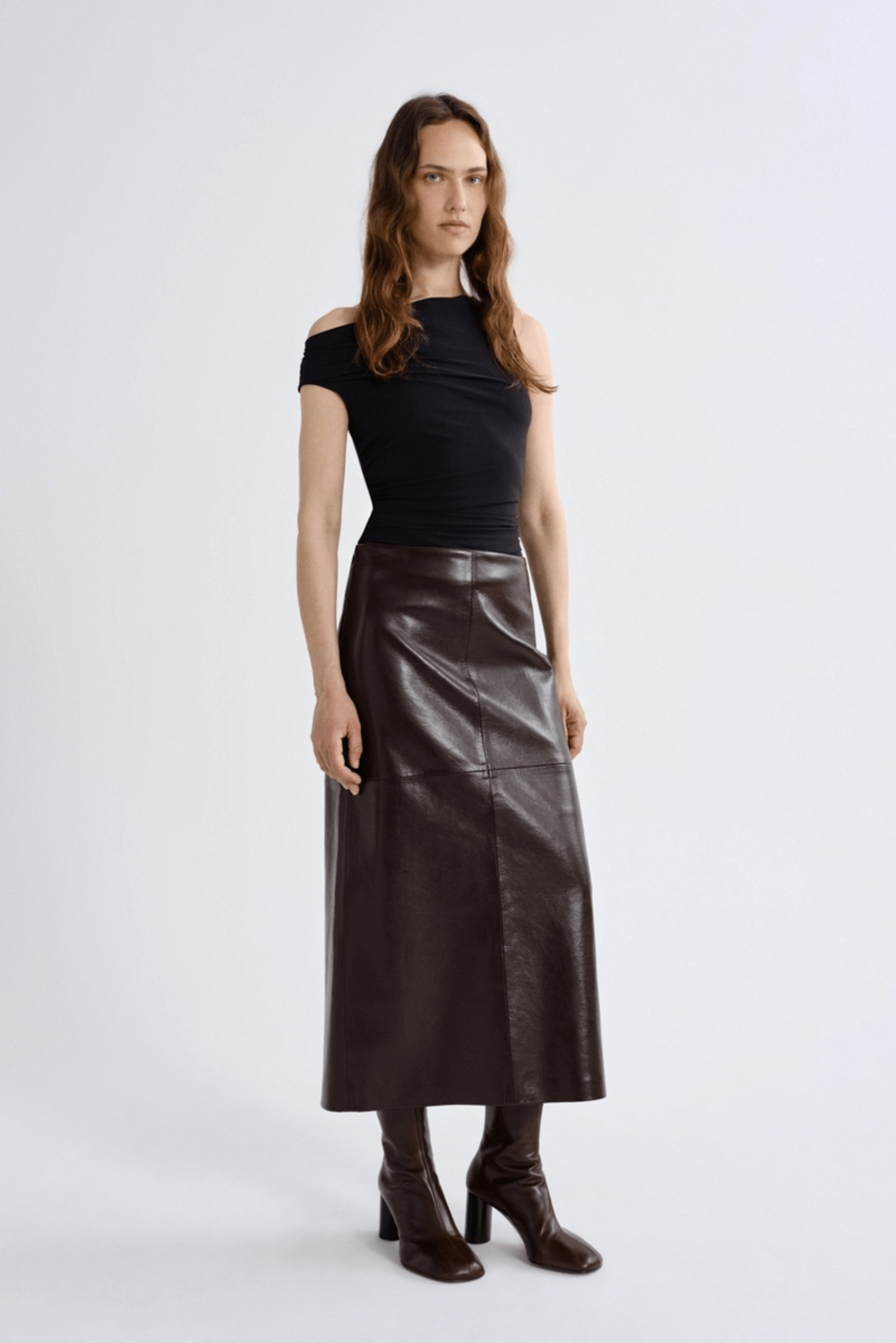 HIKSON SKIRT IN RECYCLED LEATHER