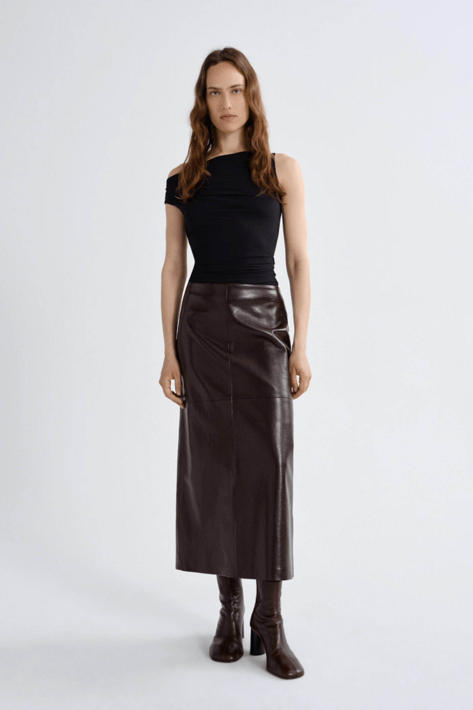 HIKSON SKIRT IN RECYCLED LEATHER