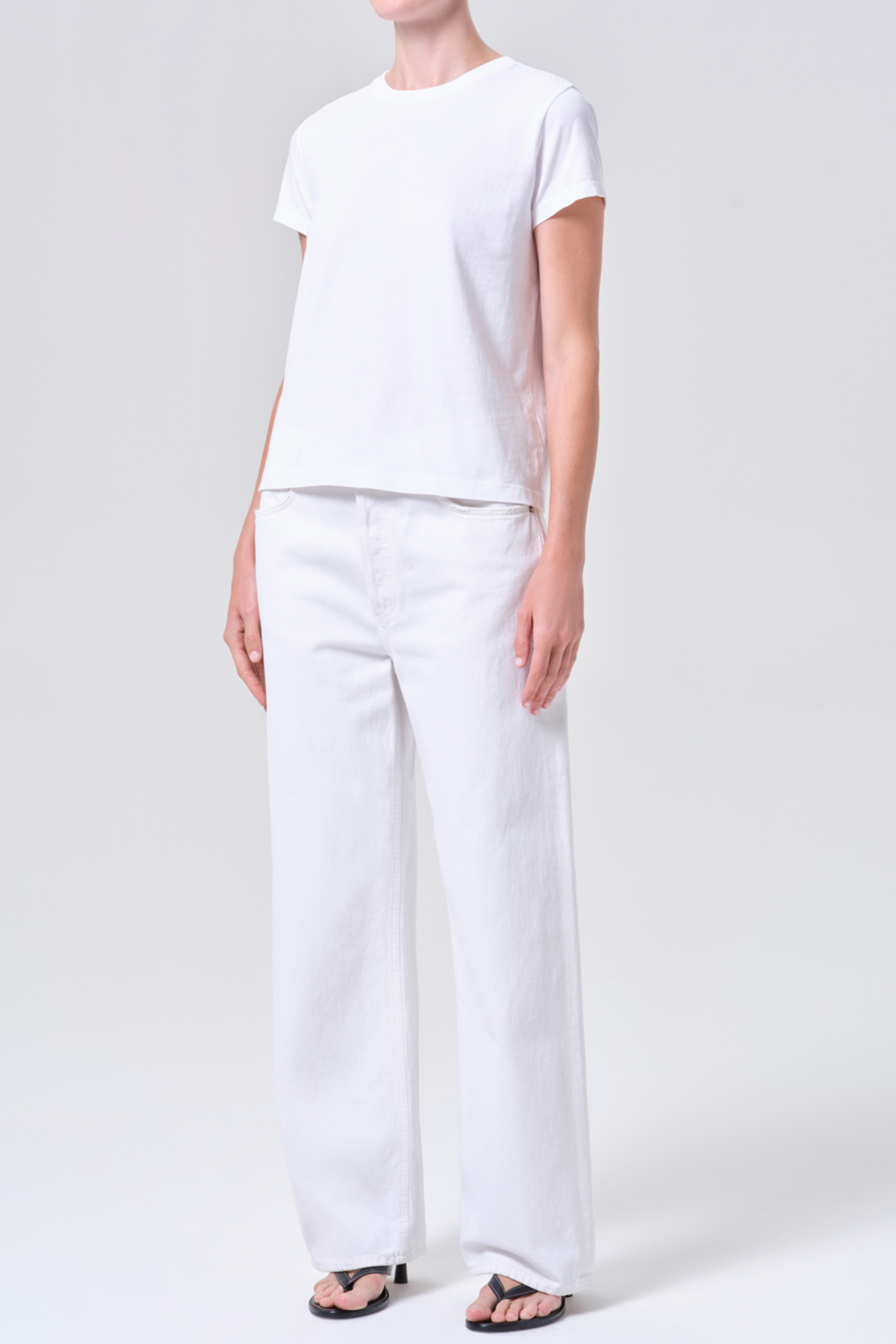 AGOLDE LONG LINE ADINE TEE WHITE | THE NEW TREND