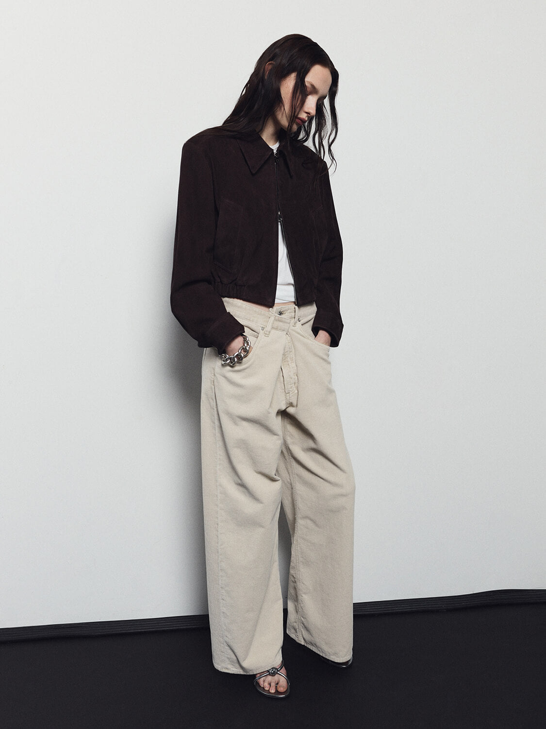 AGOLDE NAHLA CROPPED SUEDE JACKET | THE NEW TREND