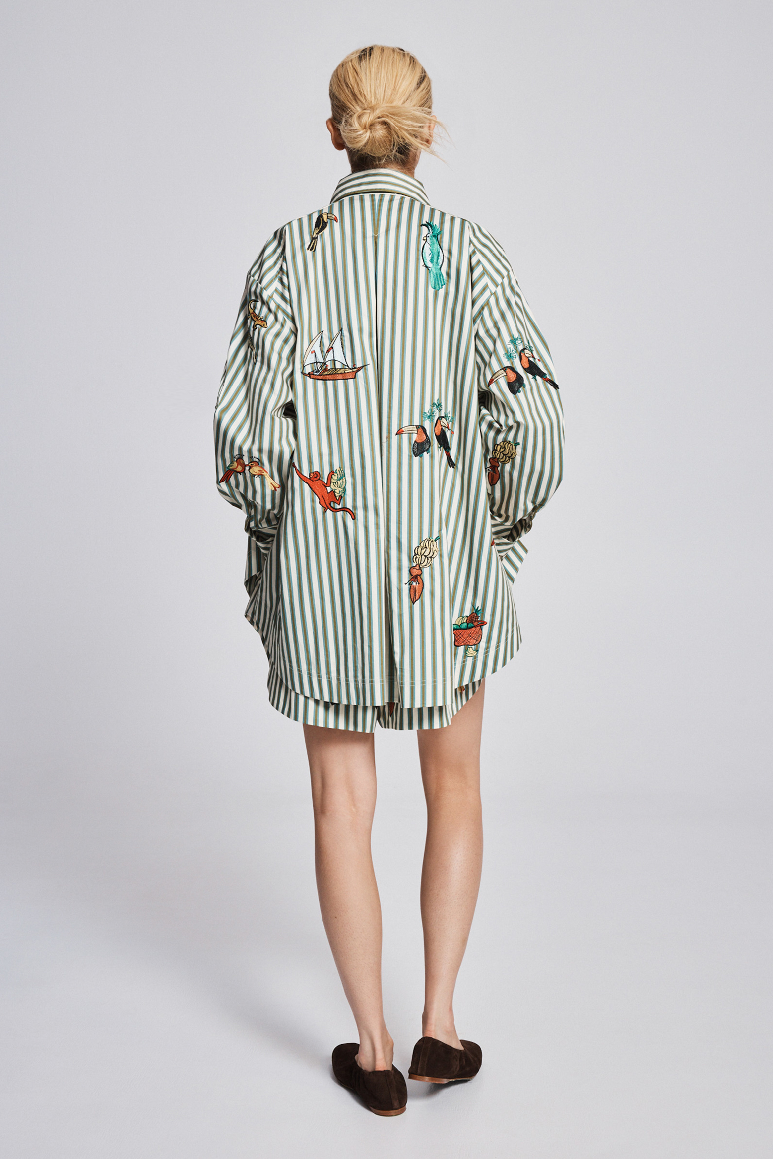 ALÉMAIS BISOU EMBROIDERED SHORT STRIPE | THE NEW TREND