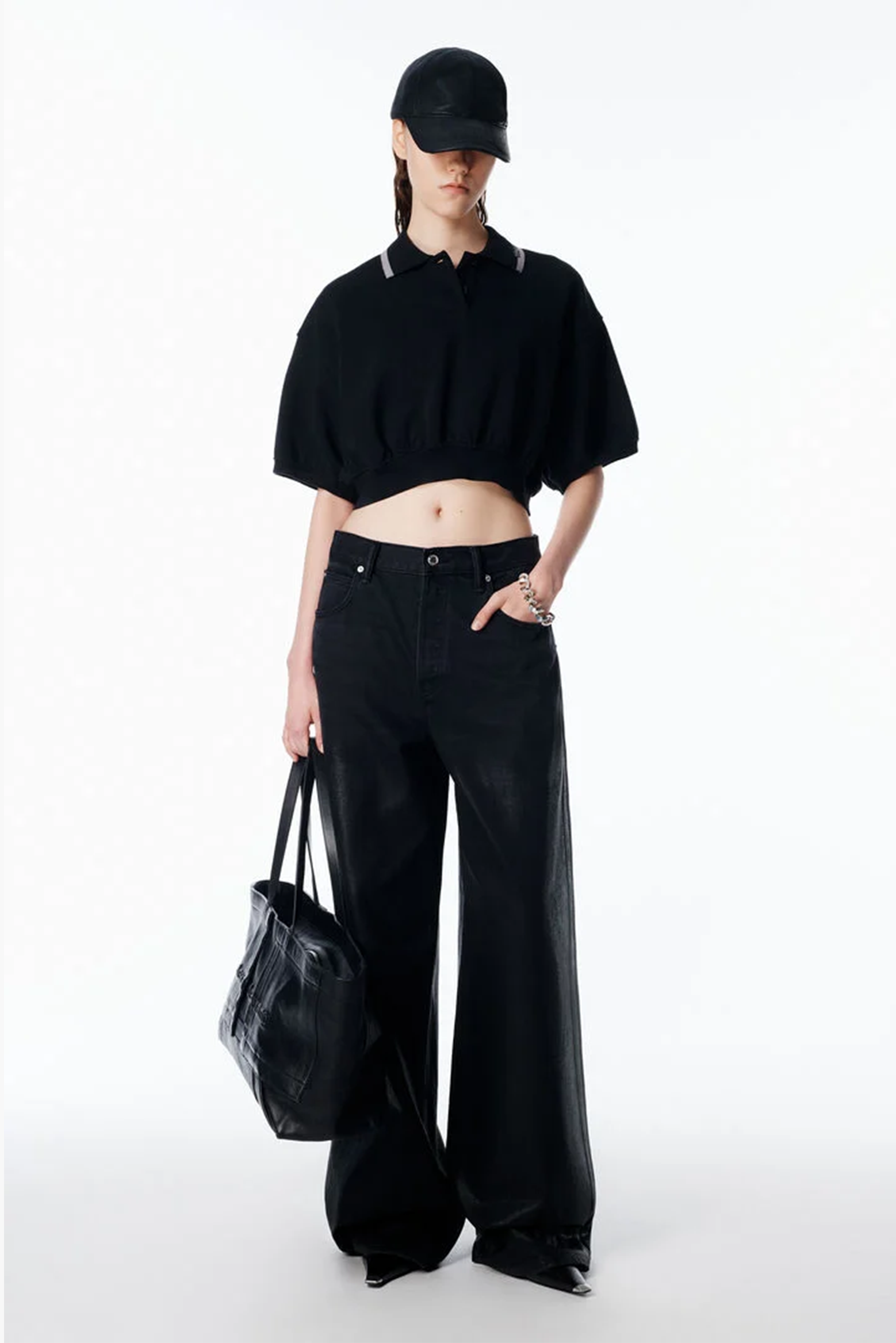 RELAXED CROPPED CINCHED POLO