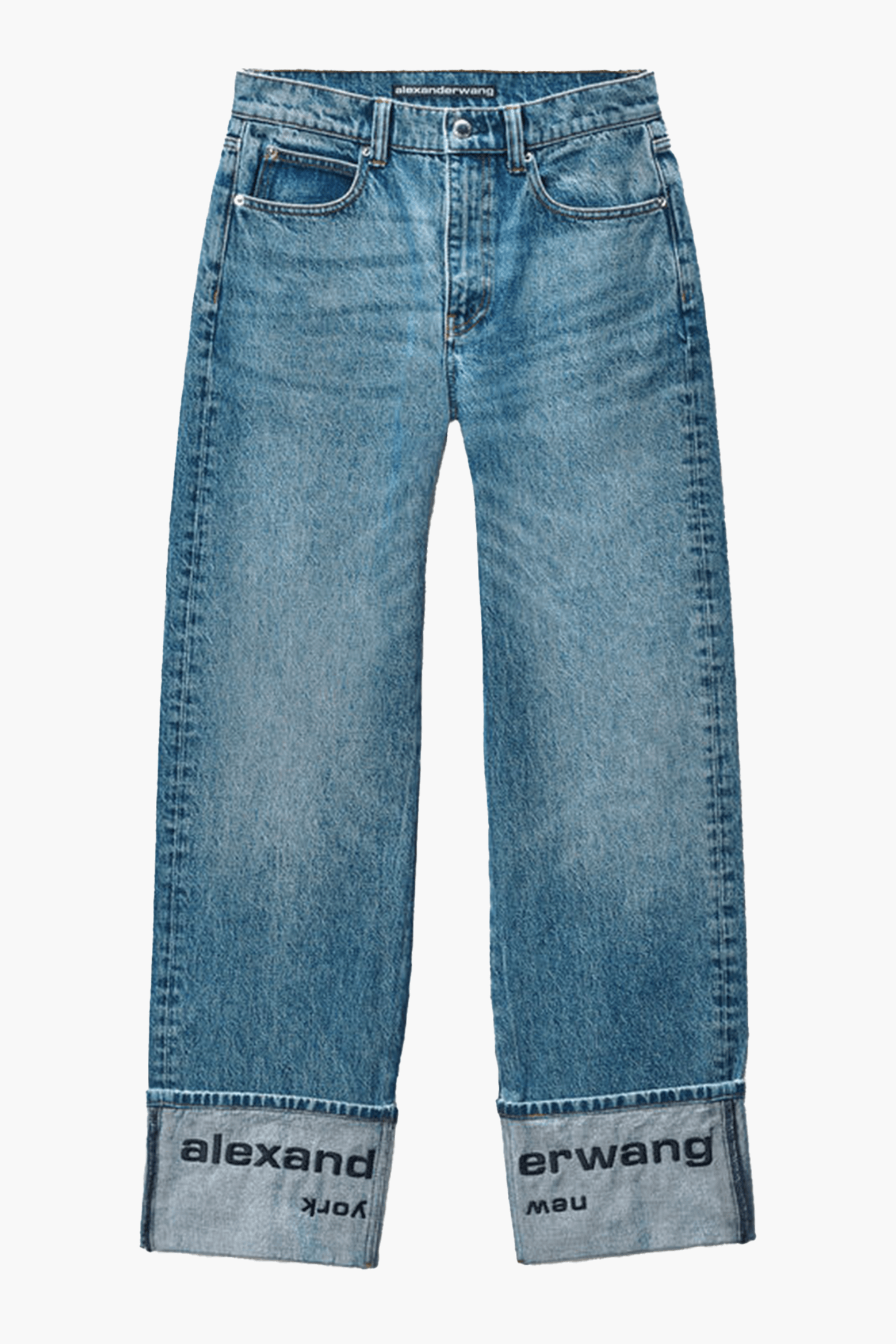 デニム・ジーパン Alexander Wang MID RISE STRAIGHT JEAN WITH EMBROIDERED ALEXANDER WANG MID RISE STRAIGHT JEAN WITH EMBROIDERED CUFF