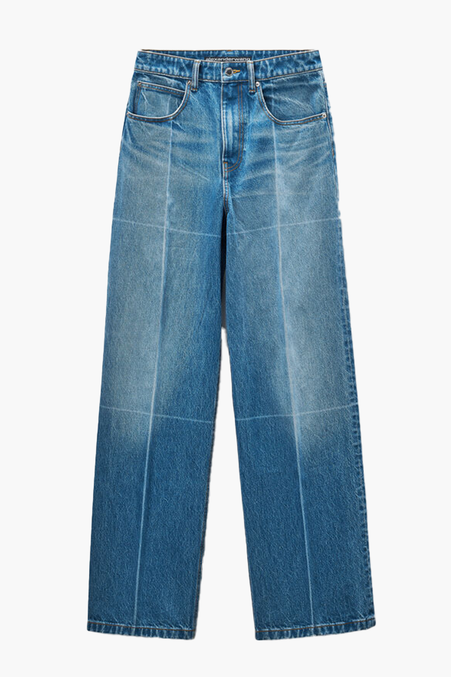 STRAIGHT PANT W' FADED FOLD LINES