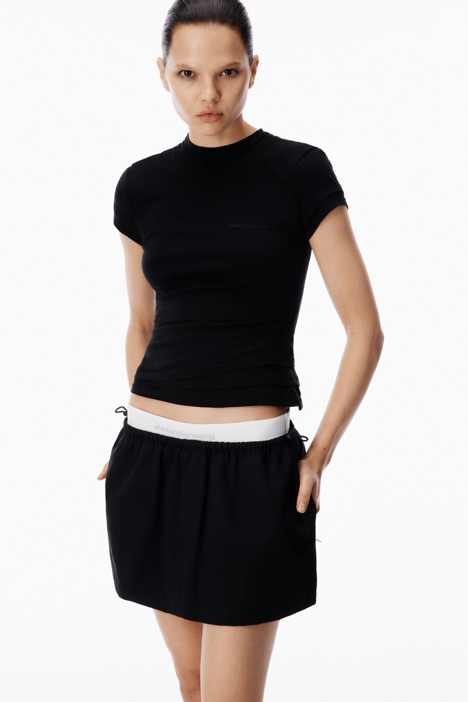 MID-RISE MINI LOGO ELASTIC SKIRT
