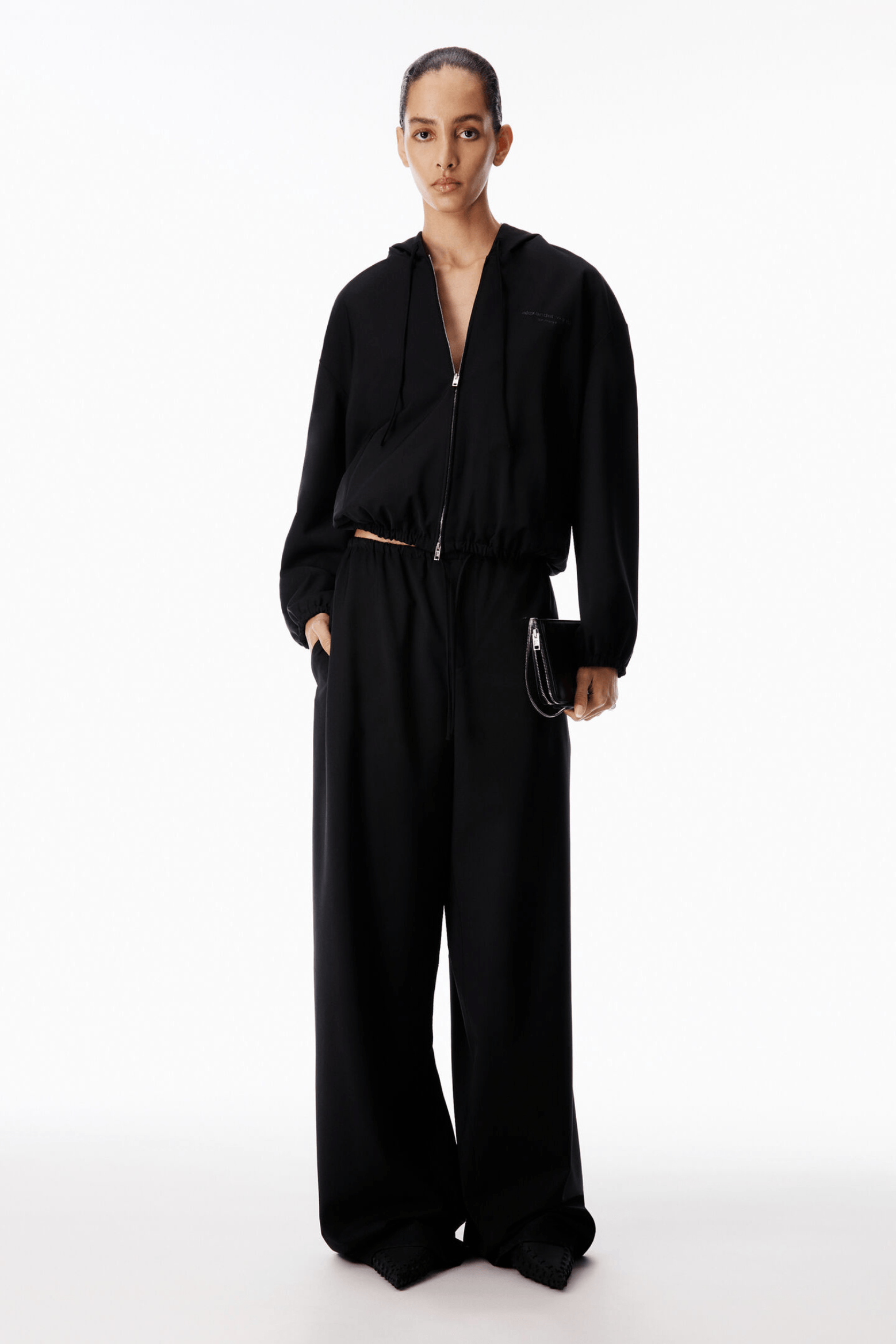SHRUNKEN ZIP-UP HOODIE