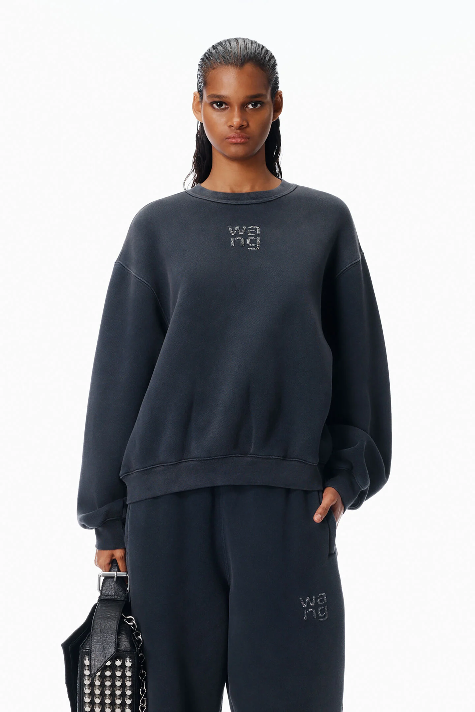 CREWNECK SWEATSHIRT W/HOTFIX LOGO