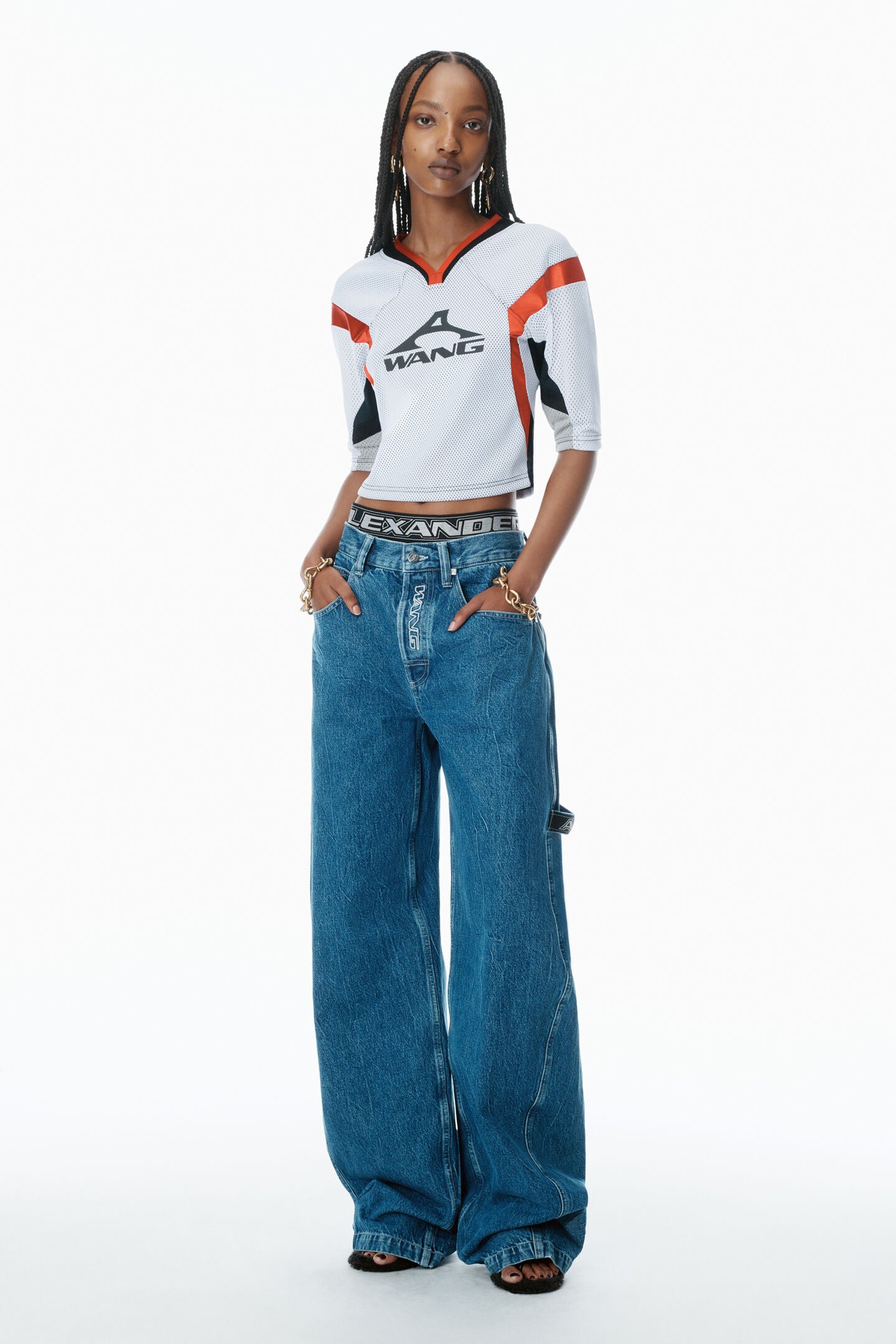 ALEXANDERWANG LOGO ELASTIC PRESTYLE ROUNDED JEAN | THE NEW TREND