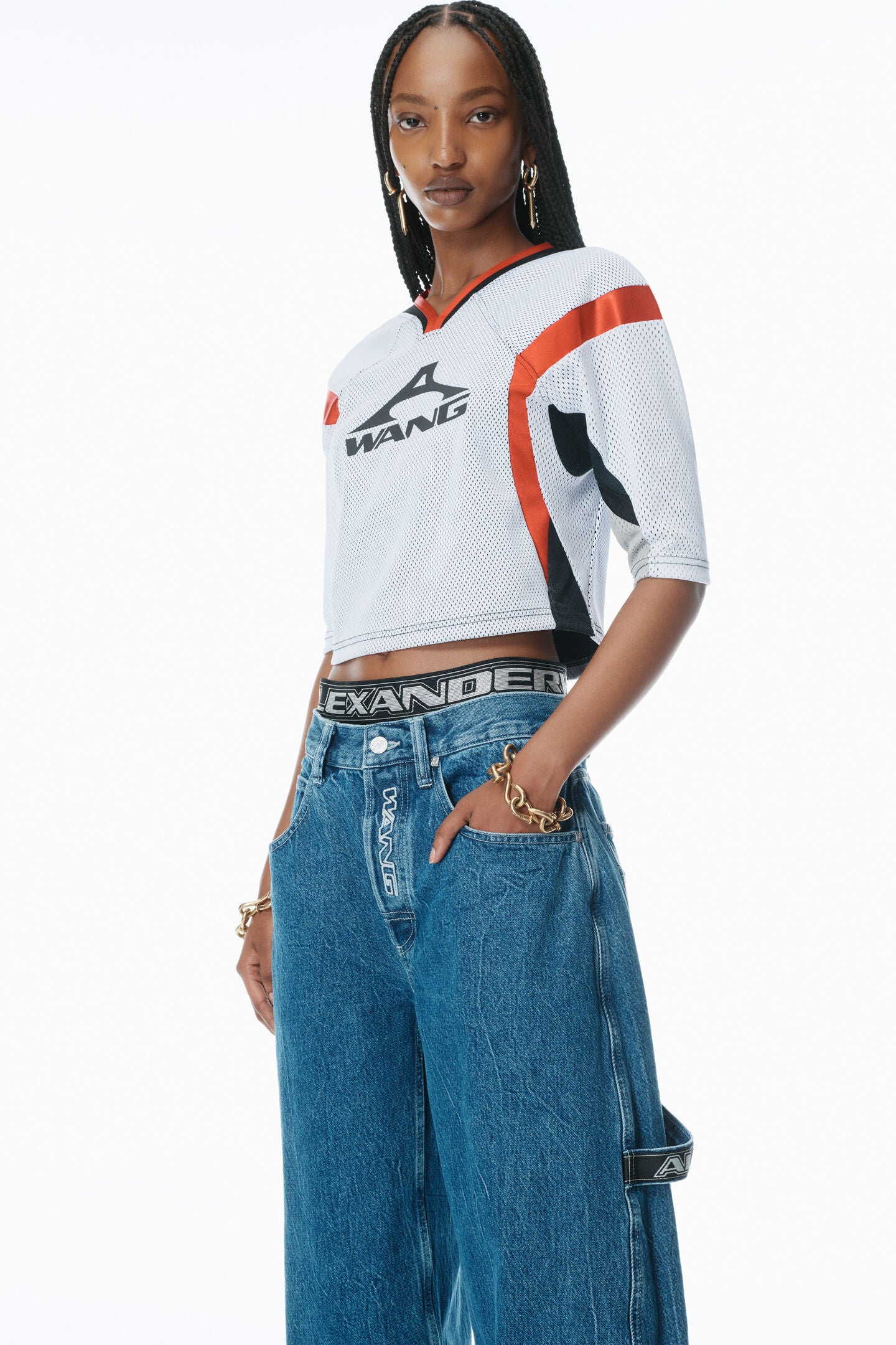 ALEXANDERWANG LOGO ELASTIC PRESTYLE ROUNDED JEAN | THE NEW TREND